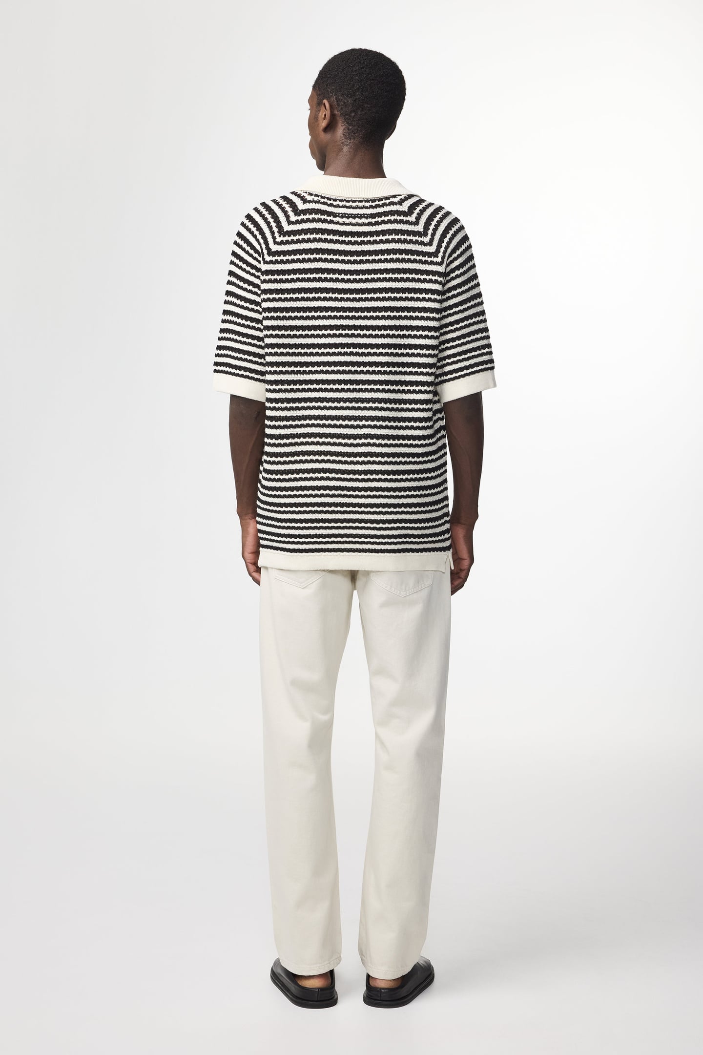 BRETT SS POLO 6686 BLACK STRIPE 3