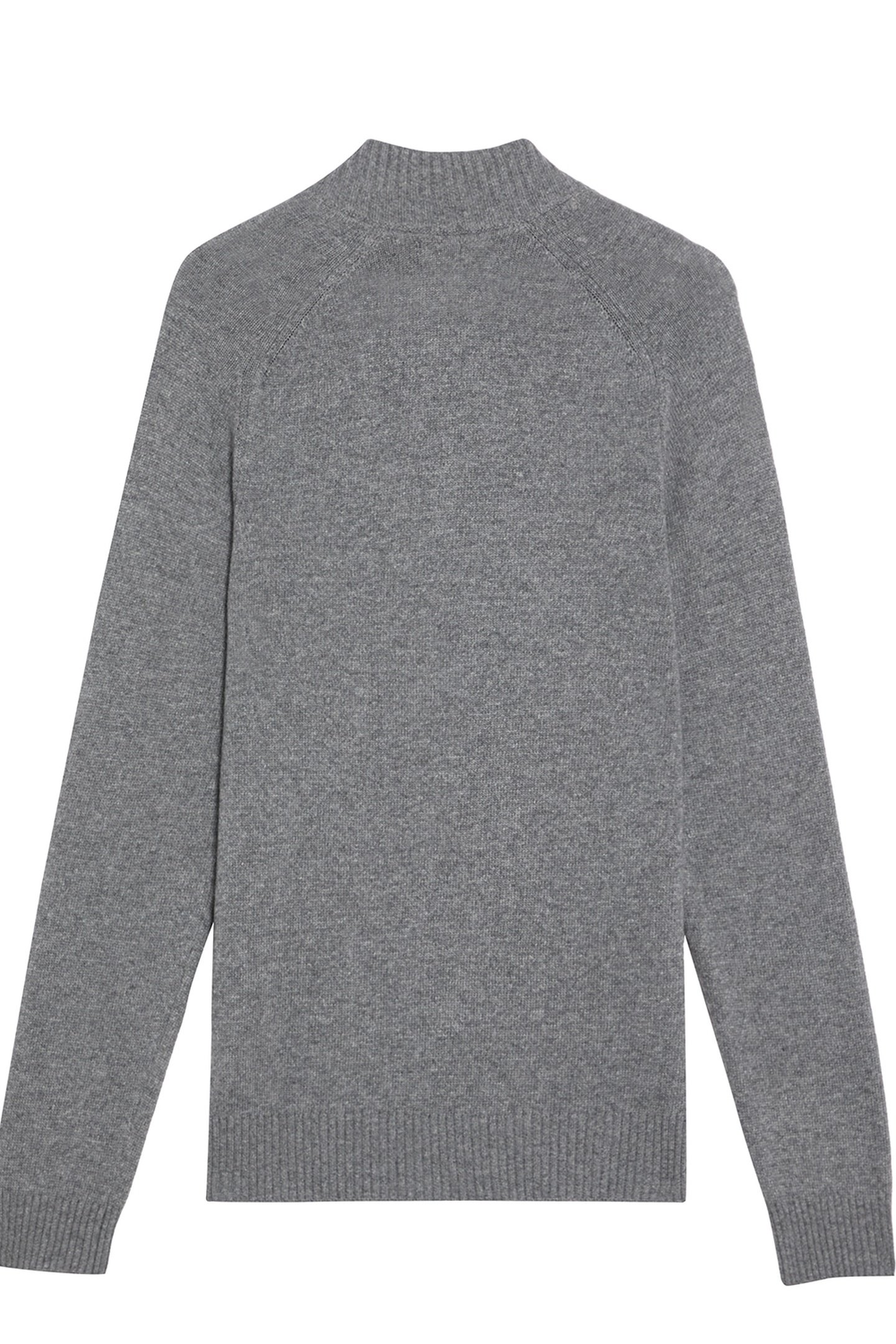 SADDLE SLEEVE QUARTER ZIP JUMPER GREY HEATHER 5