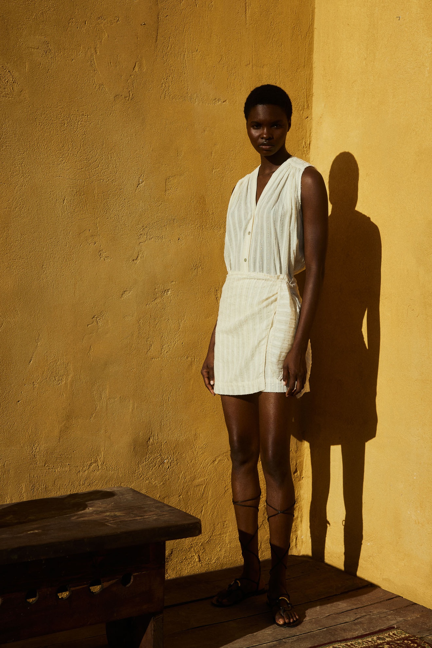 ERSA SHORT SKIRT LUREX ECRU 3