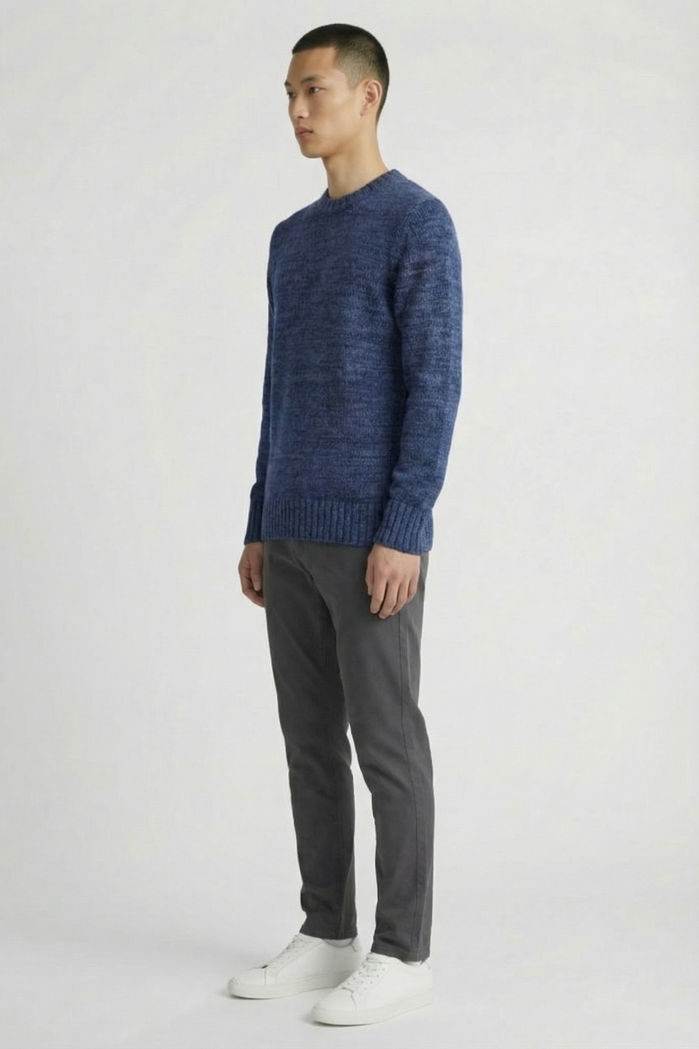 MULTI MARL CREW NECK JUMPER DARK NAVY MARL 4