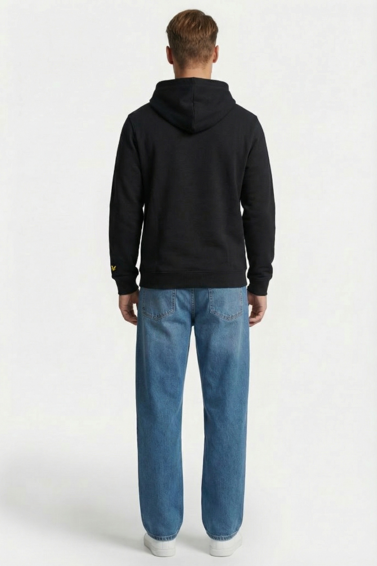 EMBROIDERED HOODIE JET BLACK/WHITE 3