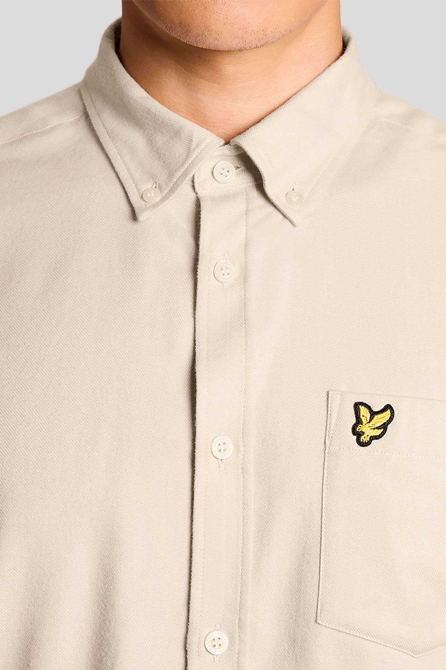 PLAIN FLANNEL SHIRT PUTTY 3