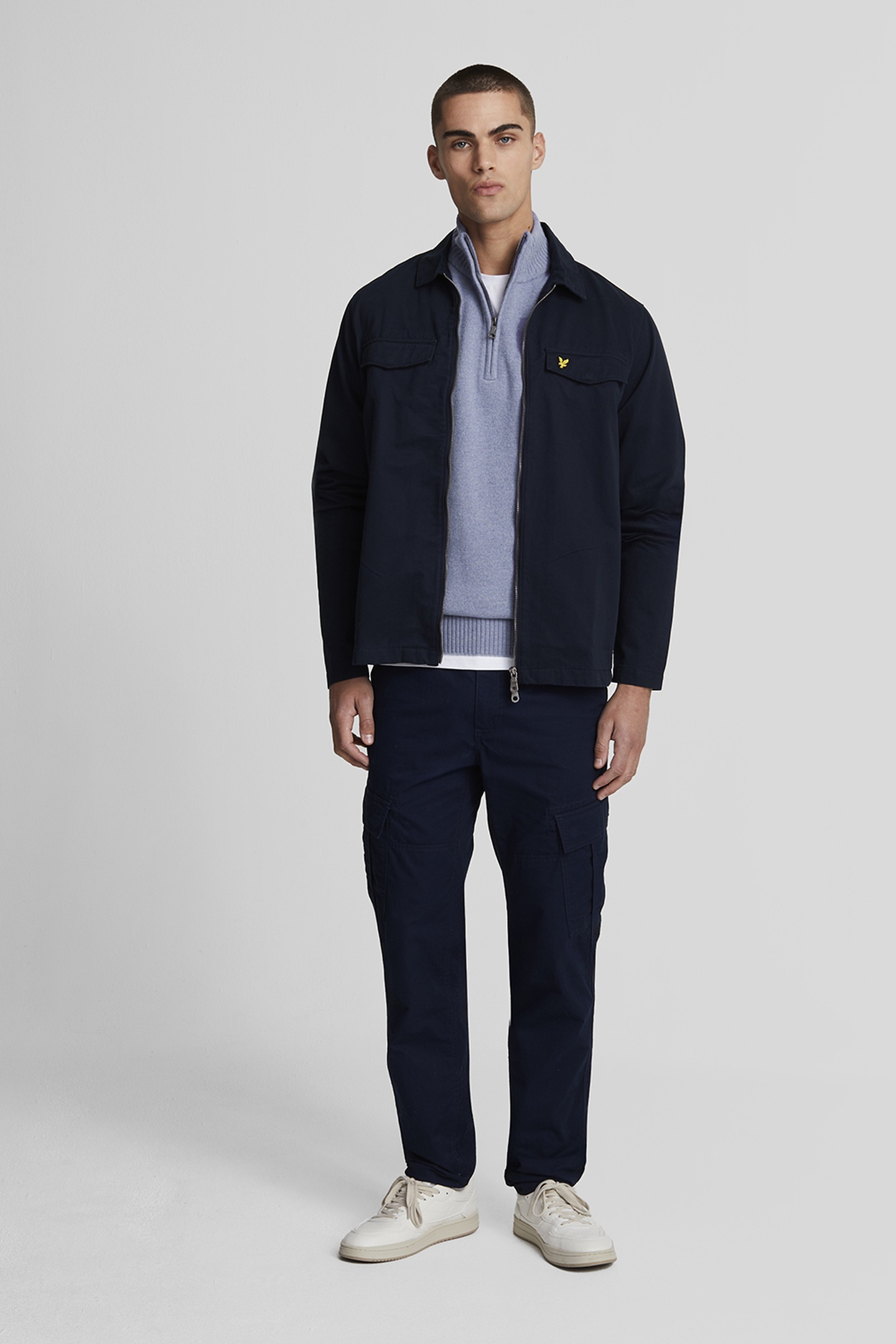 LAMBSWOOL QUARTER ZIP JUMPER FACTORY BLUE 2