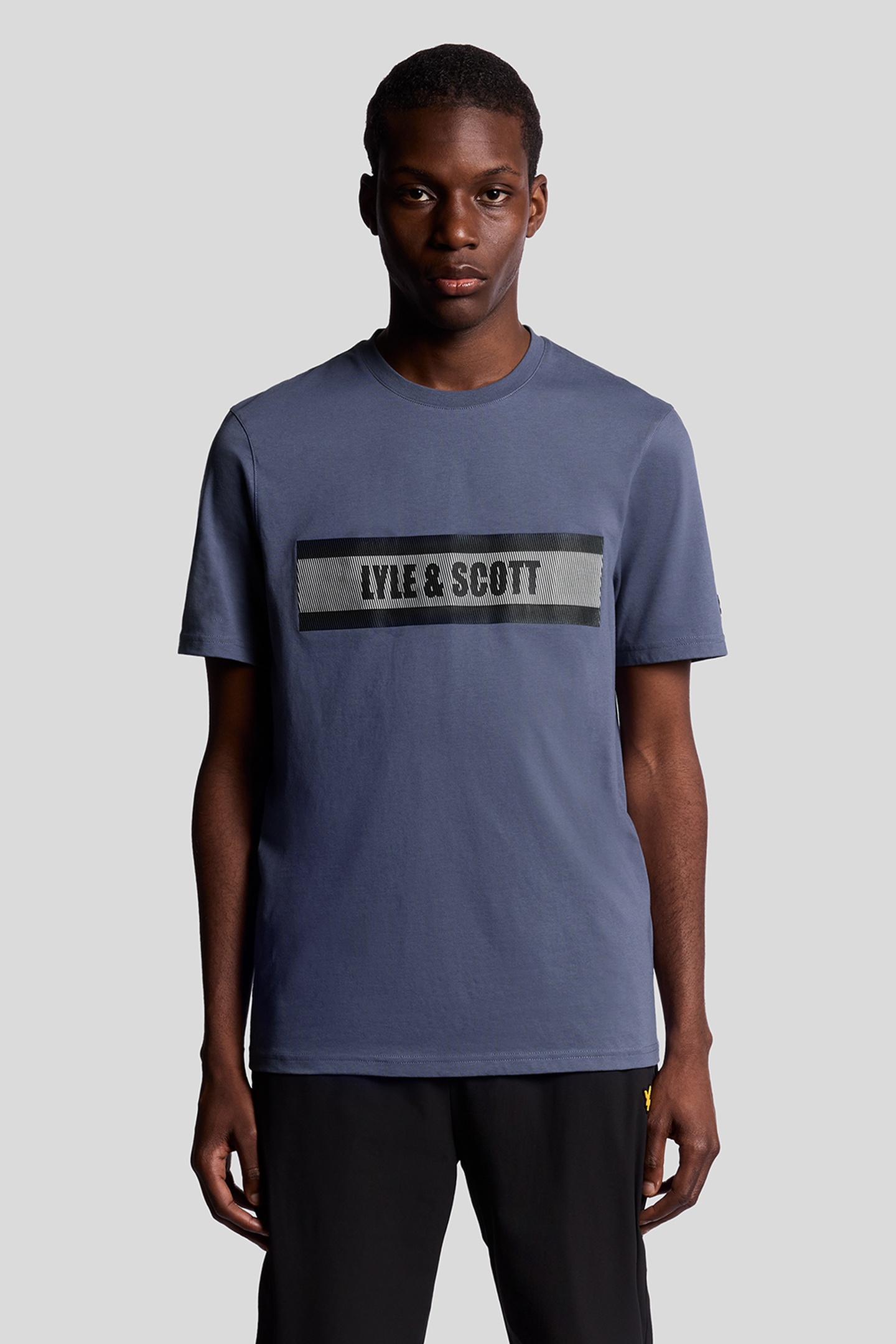 STRIPE LOGO GRAPHIC T-SHIRT STEEL INDIGO 2
