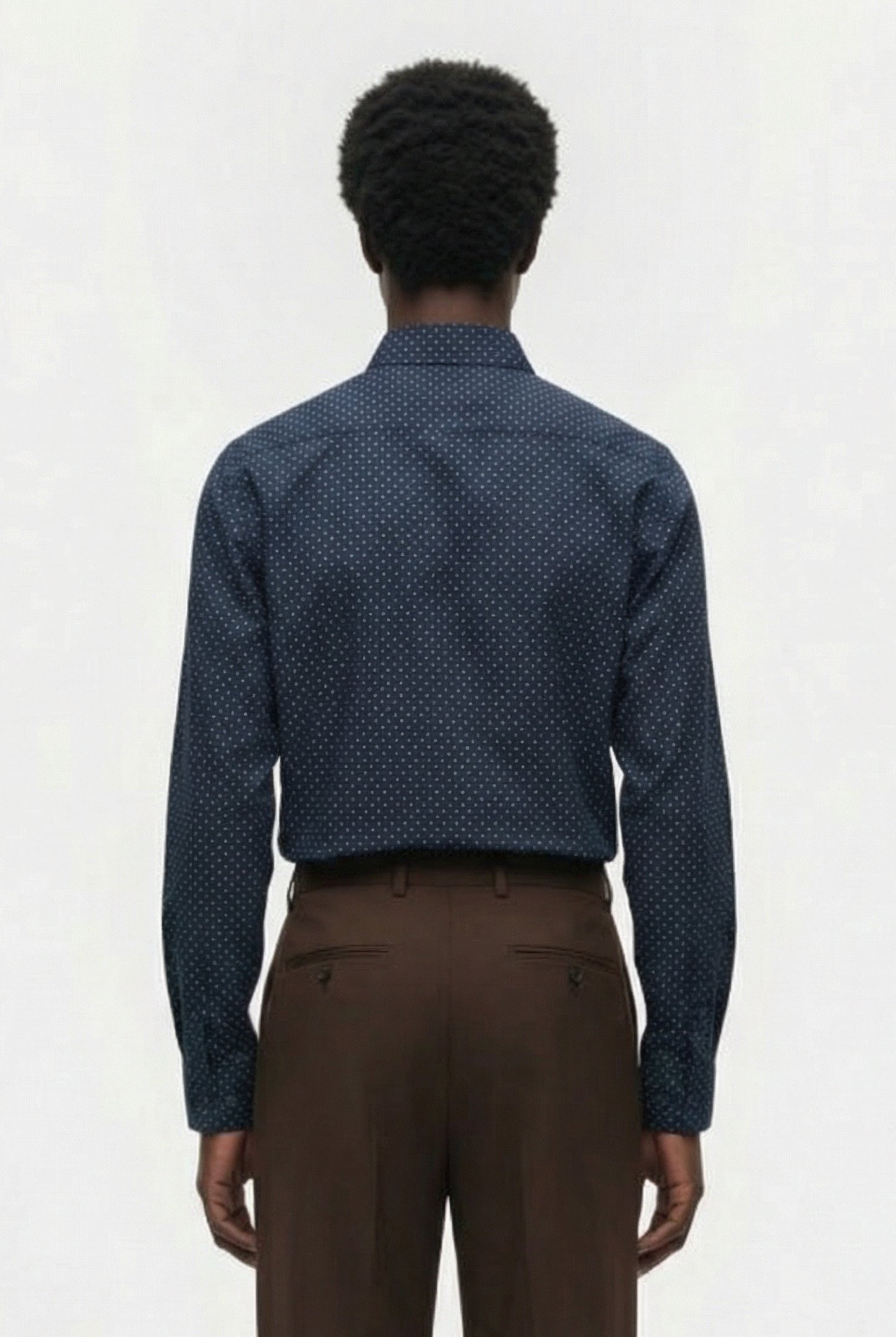 SQUARE DOT CUT LONG SLEEVE SHIRT MARINE 2