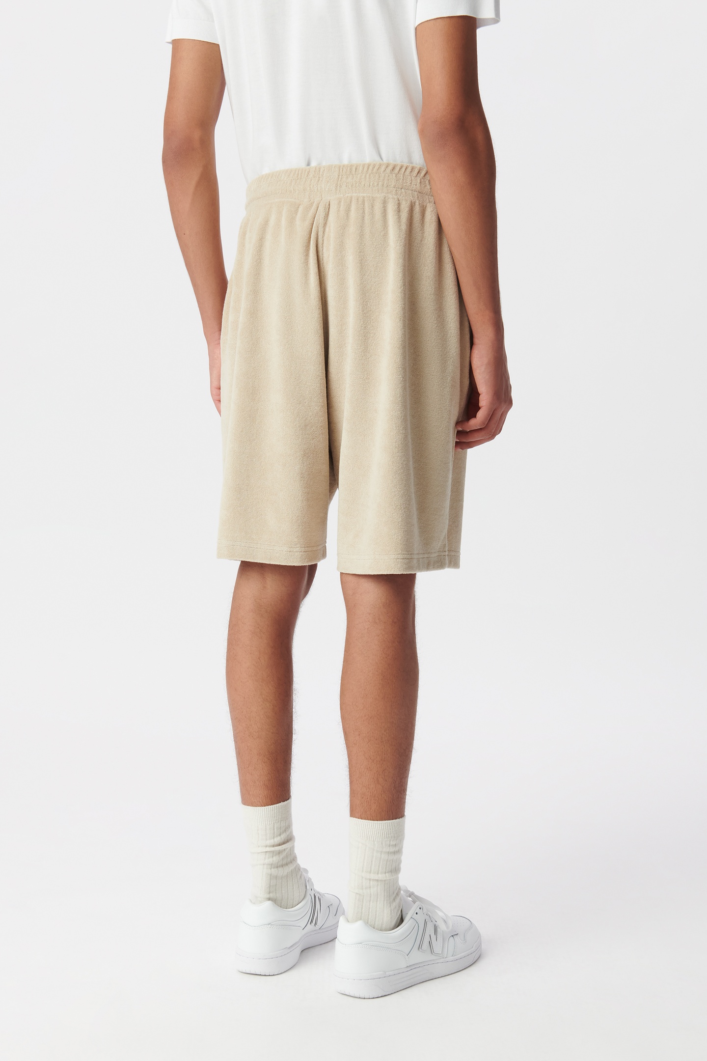 BEIGE TERRY CLOTH BERMUDA SHORTS 3