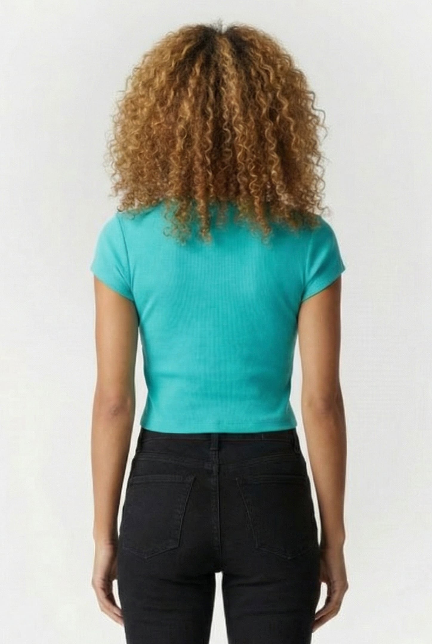 A-MONOGRAM BABY TEE SLIM FIT TURQUOISE INFUSION 2