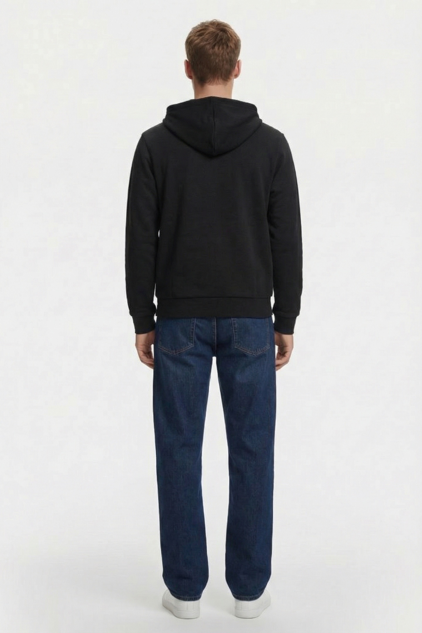 ZIP-UP FLEECE HOODIE BLACK 2