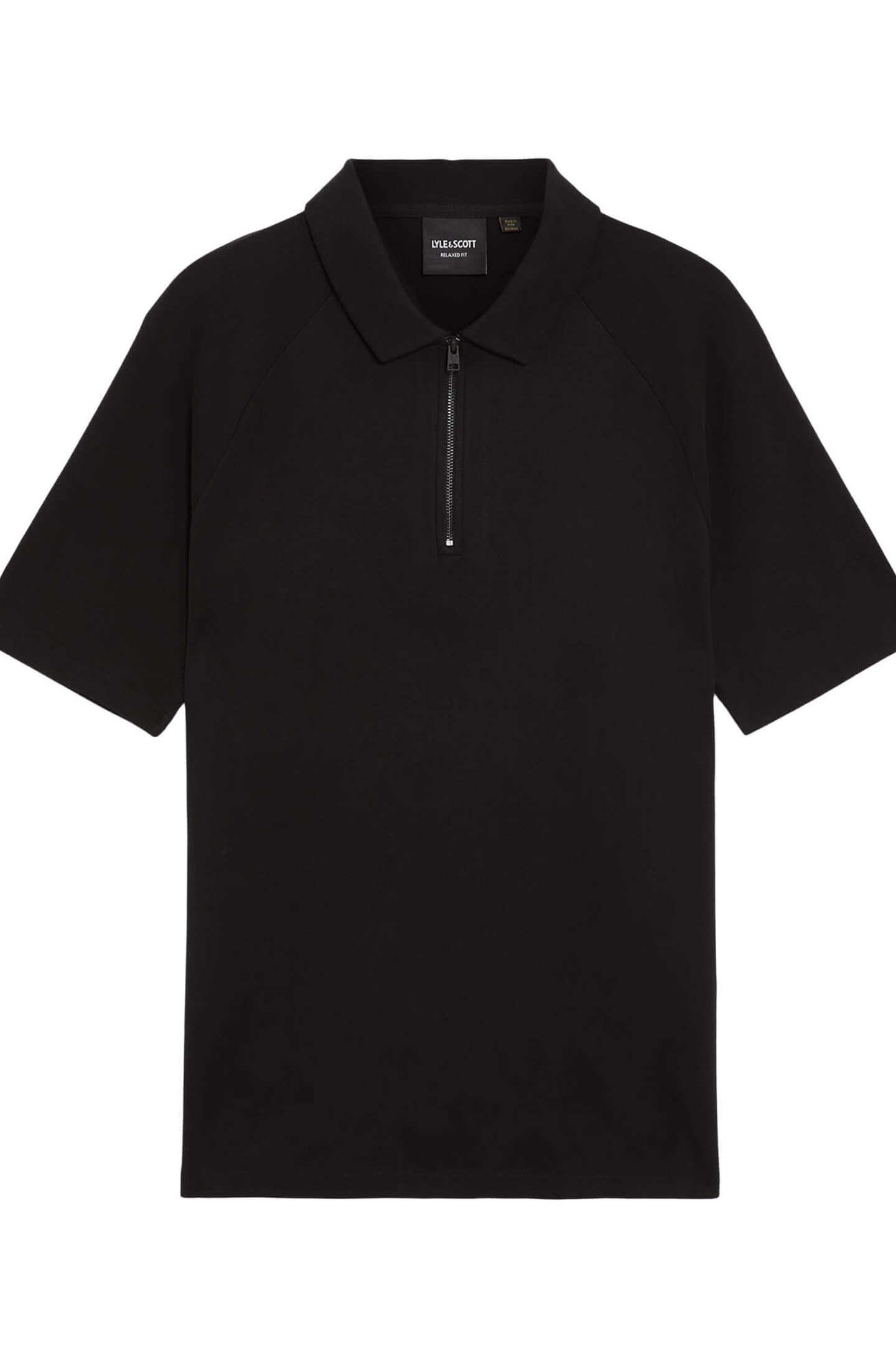 INTERLOCK ZIPPED POLO SHIRT JET BLACK 4