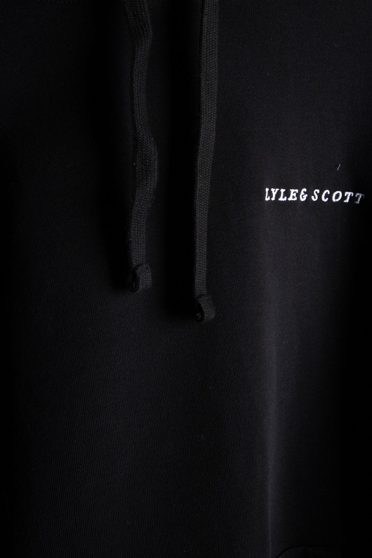 EMBROIDERED HOODIE JET BLACK/WHITE 5