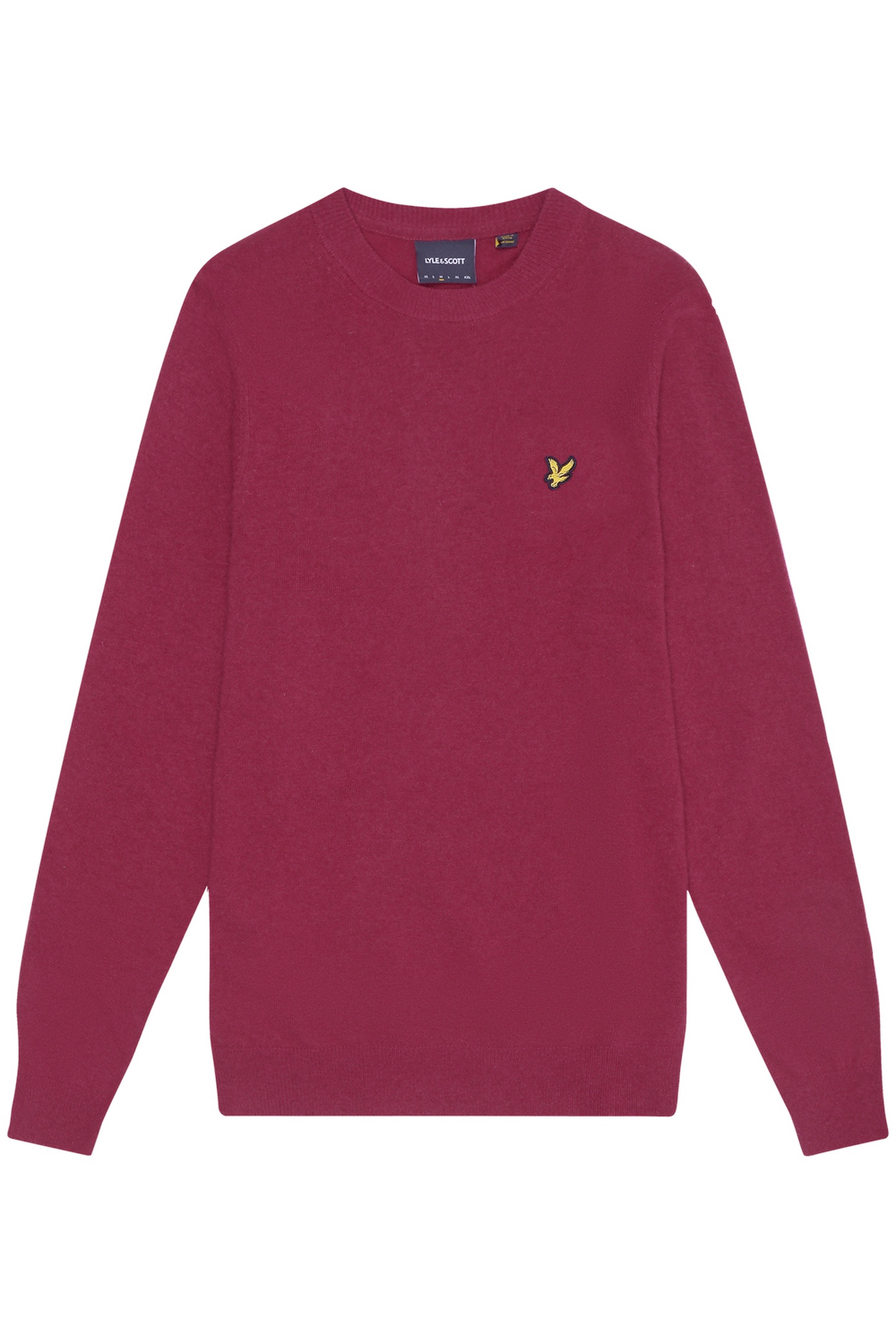 LAMBSWOOL BLEND CREW NECK JUMPER RICH BURGUNDY MARL 5