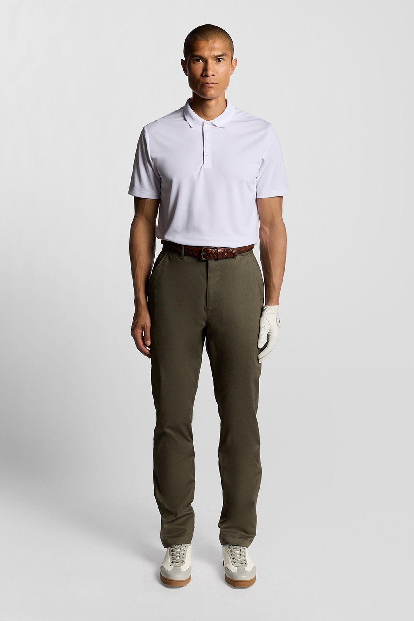 COURSE STRETCH CHINO TROUSERS CACTUS GREEN 2