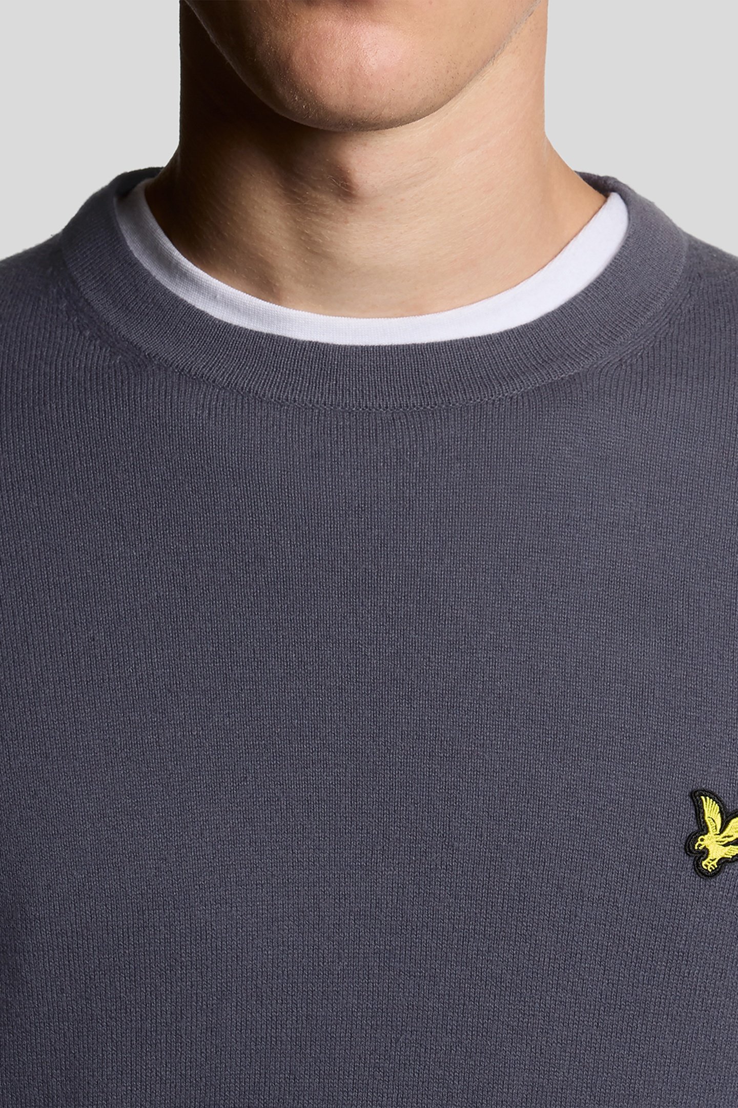 COTTON MERINO CREW NECK JUMPER GRAYSTONE 5