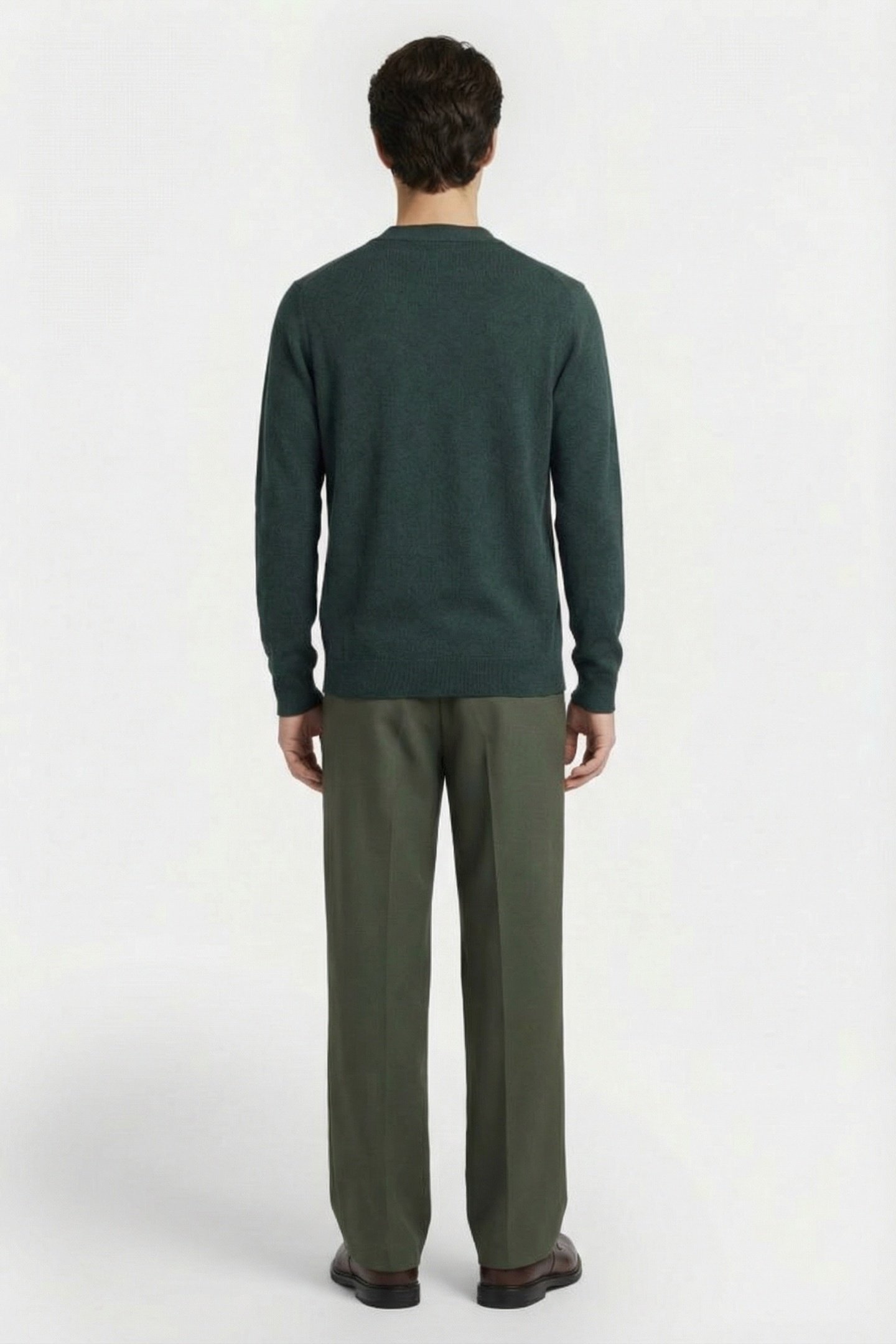 COTTON MERINO V NECK CARDIGAN ARGYLE TEAL 3