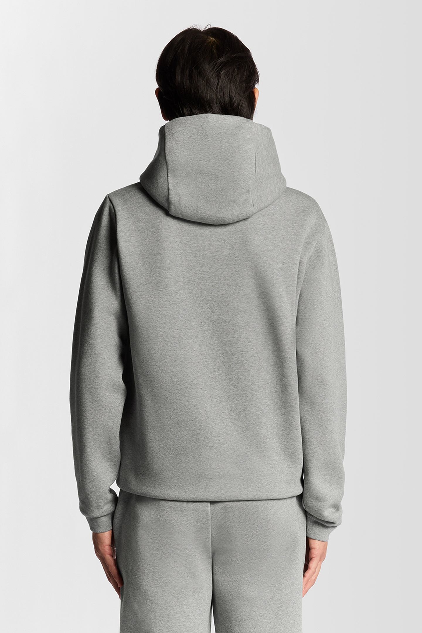 LOGO BRUSHBACK PULLOVER HOODIE MID GREY MARL 3