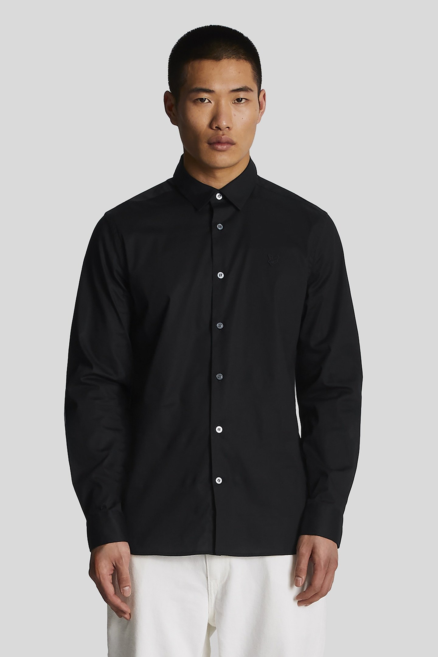 LS SLIM FIT POPLIN SHIRT JET BLACK 1