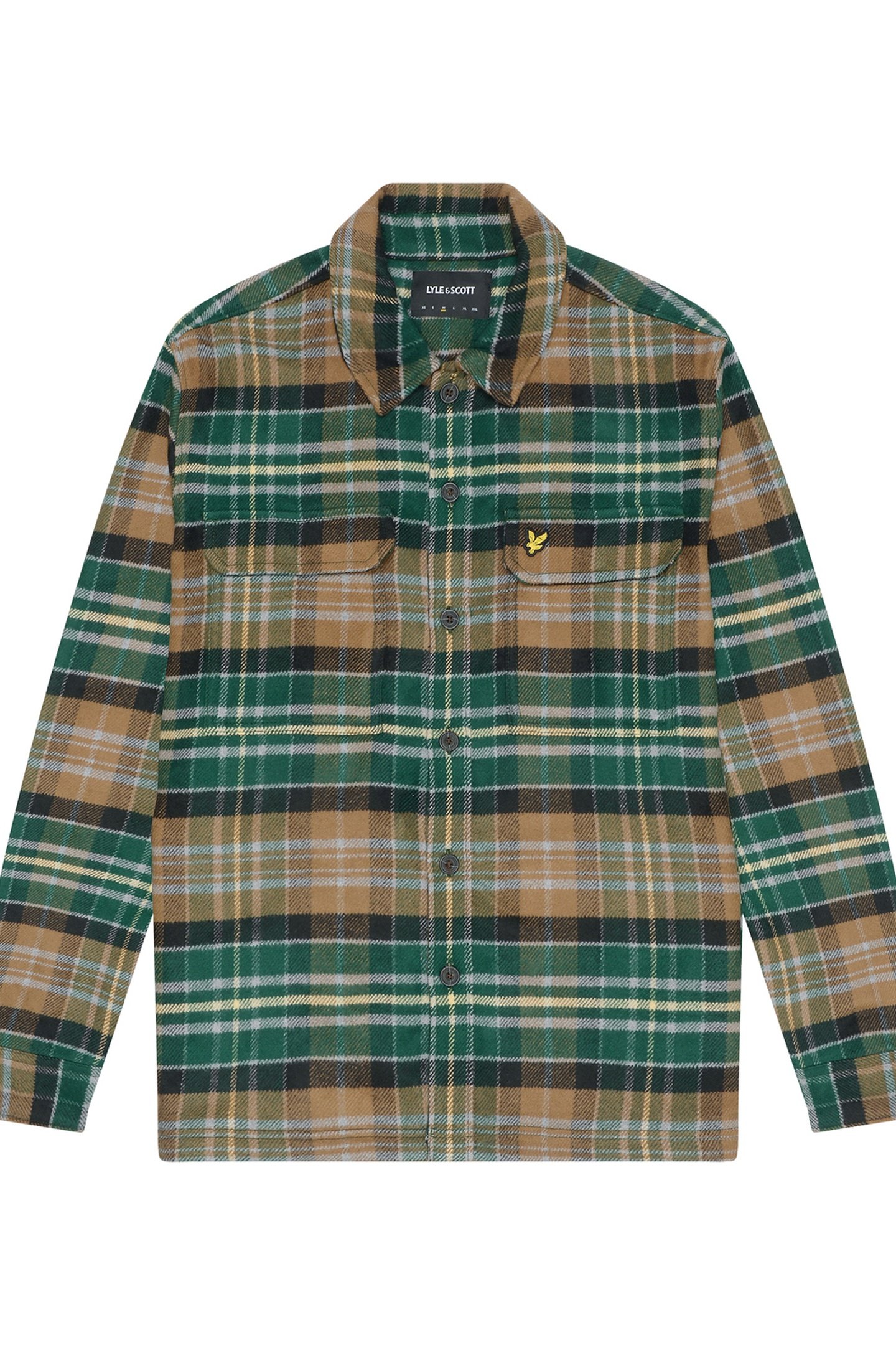 CHECK FLANNEL OVERSHIRT ARGYLE TEAL/HERITAGE TAUPE 4