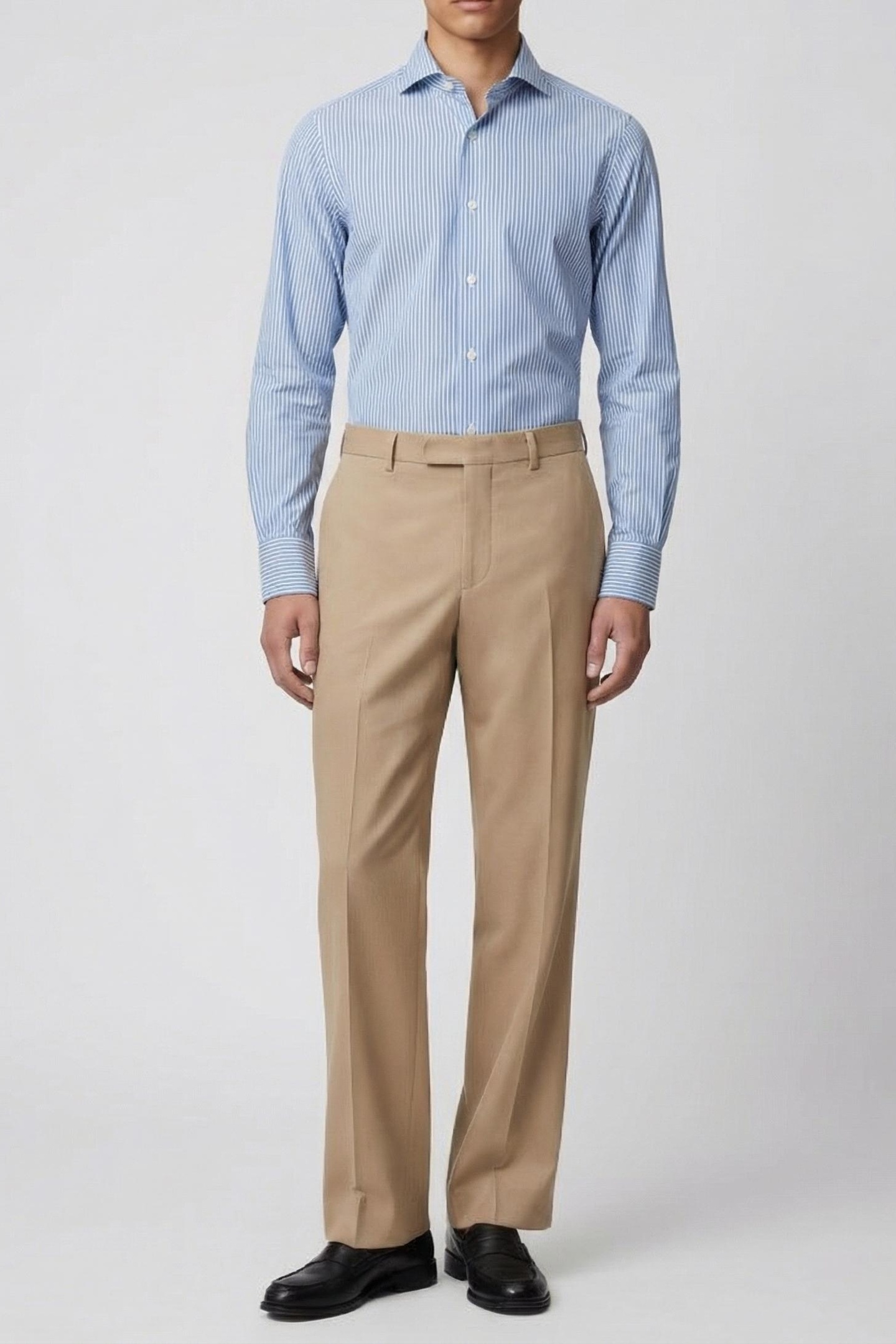 MARCIANO BY GUESS BILL FRENCH COLLAR R LIGHT BLUE & WHITE S 1