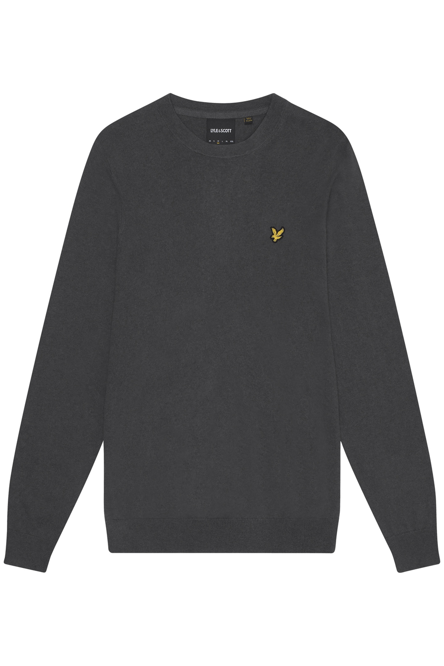 COTTON MERINO CREW NECK JUMPER GUNMETAL 1