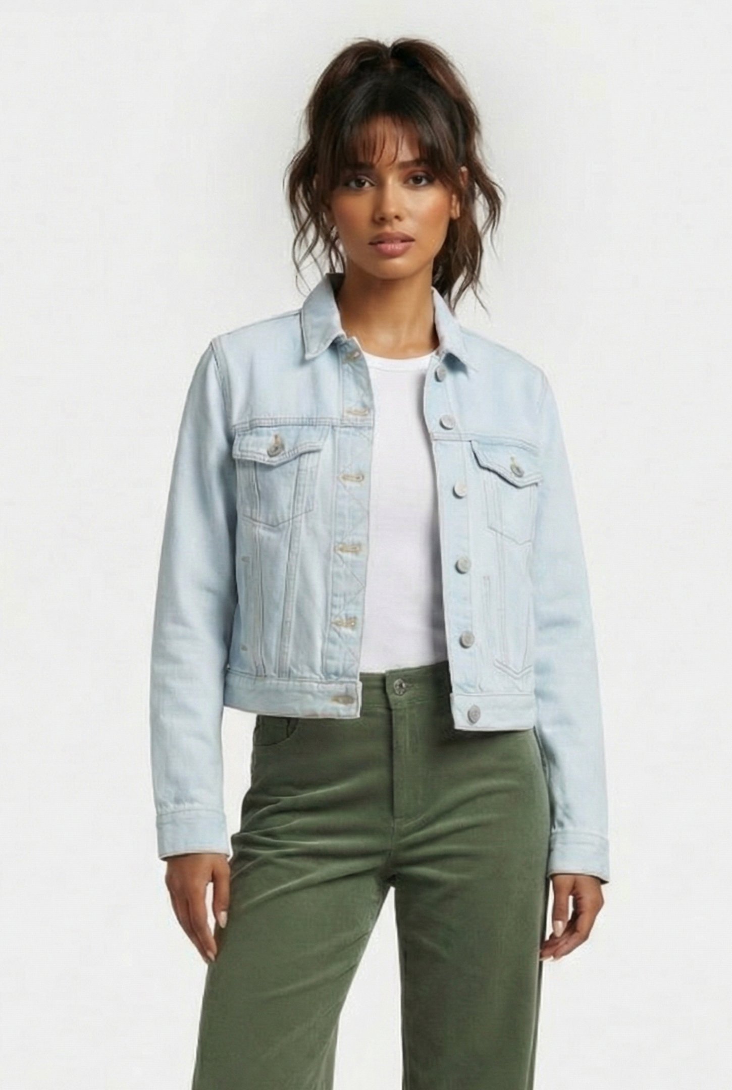 MACEE MICRO WSTRN DENIM LS JKT BLUE 1