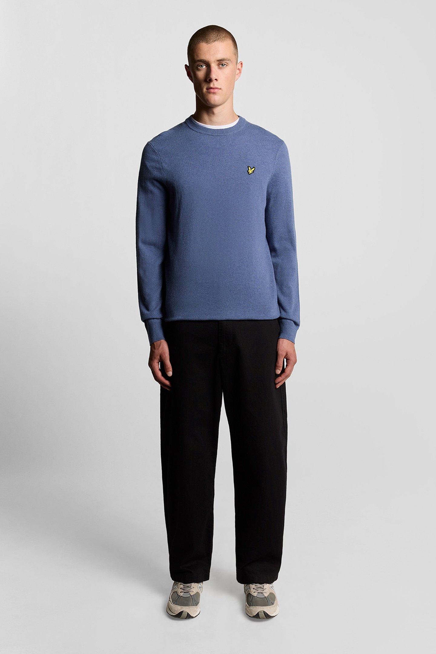 LAMBSWOOL BLEND CREW NECK JUMPER GRAYSTONE MARL 2