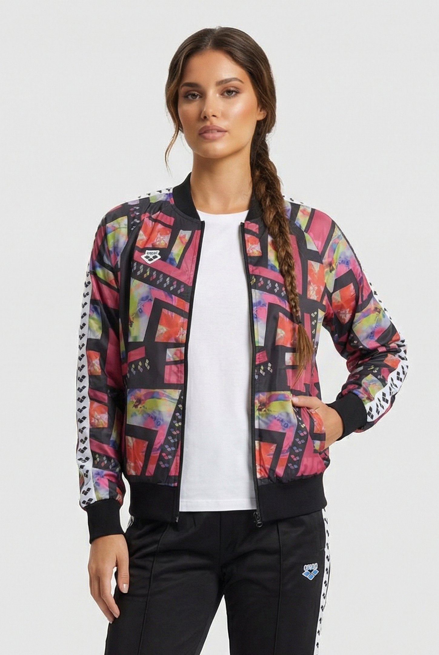 UNISEX RELAX IV TEAM JACKET POLY MULTI BLACK by Arena
