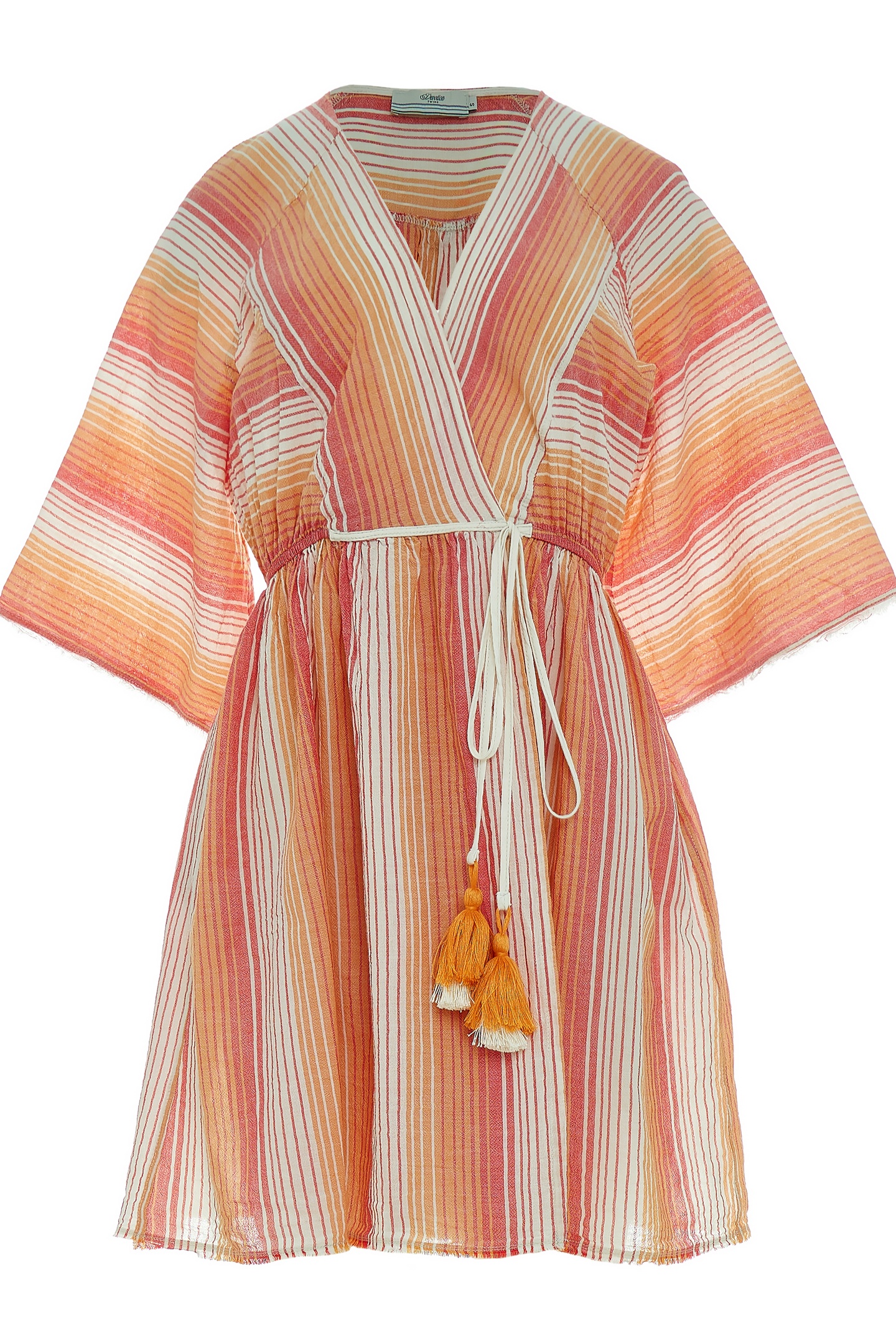 PANDORA SHORT DRESS STRIPE RED ORANGE 1