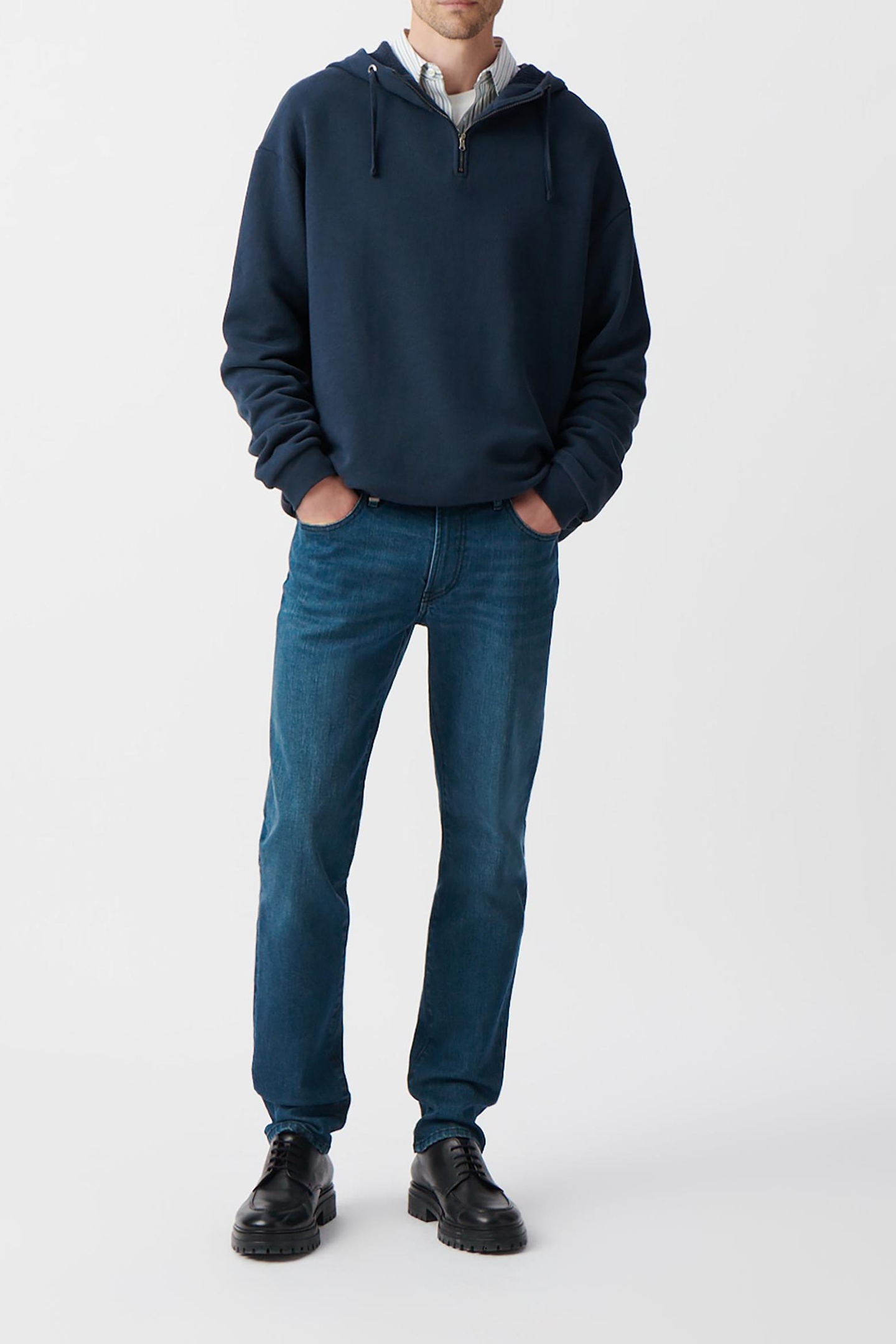 INK HOODIE WITH ZIPPED COLLAR 1