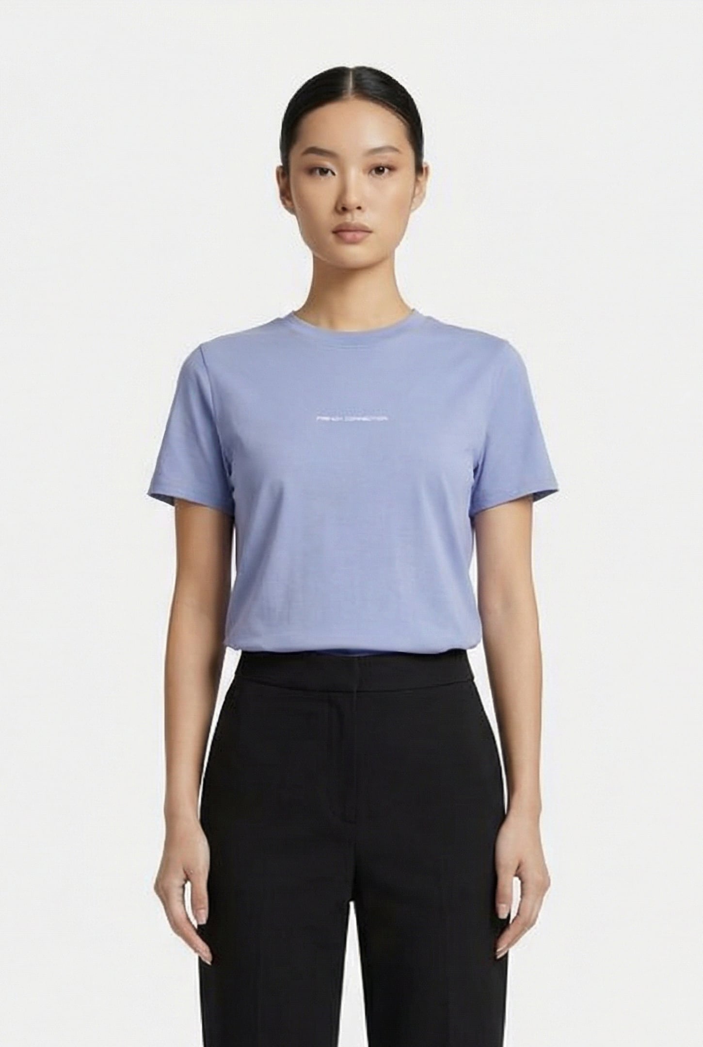 FRENCH CONNECTION TEE WASHED BLUE/WHITE 1