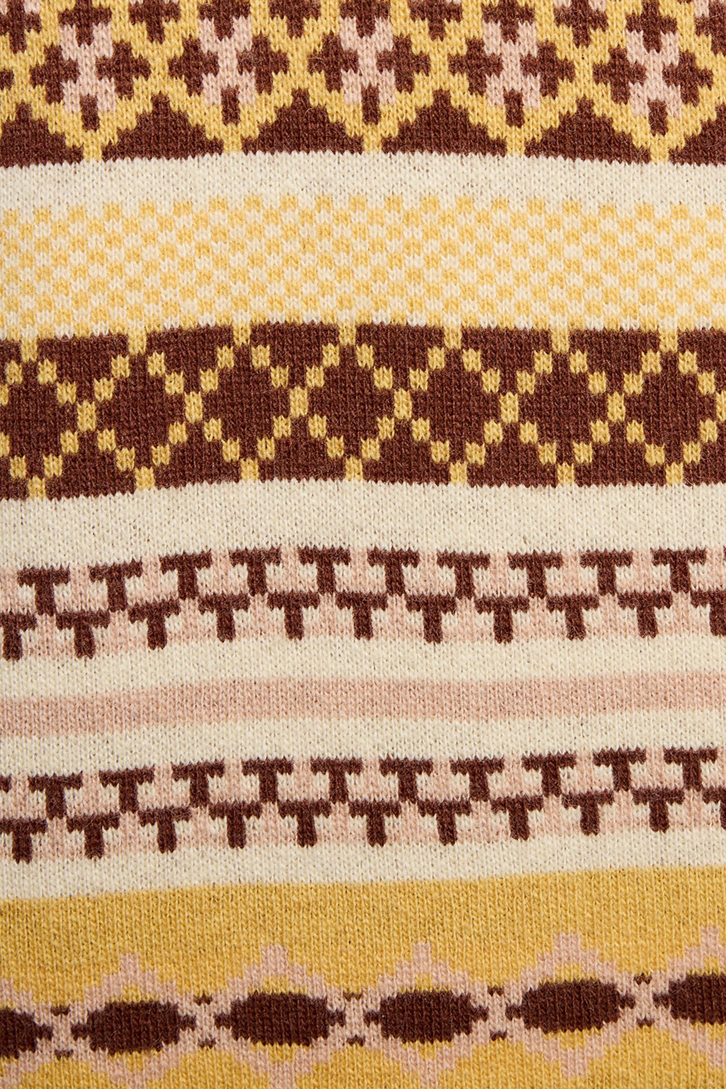 FAIR ISLE KNITTED POLO SHIRT BRASS 5