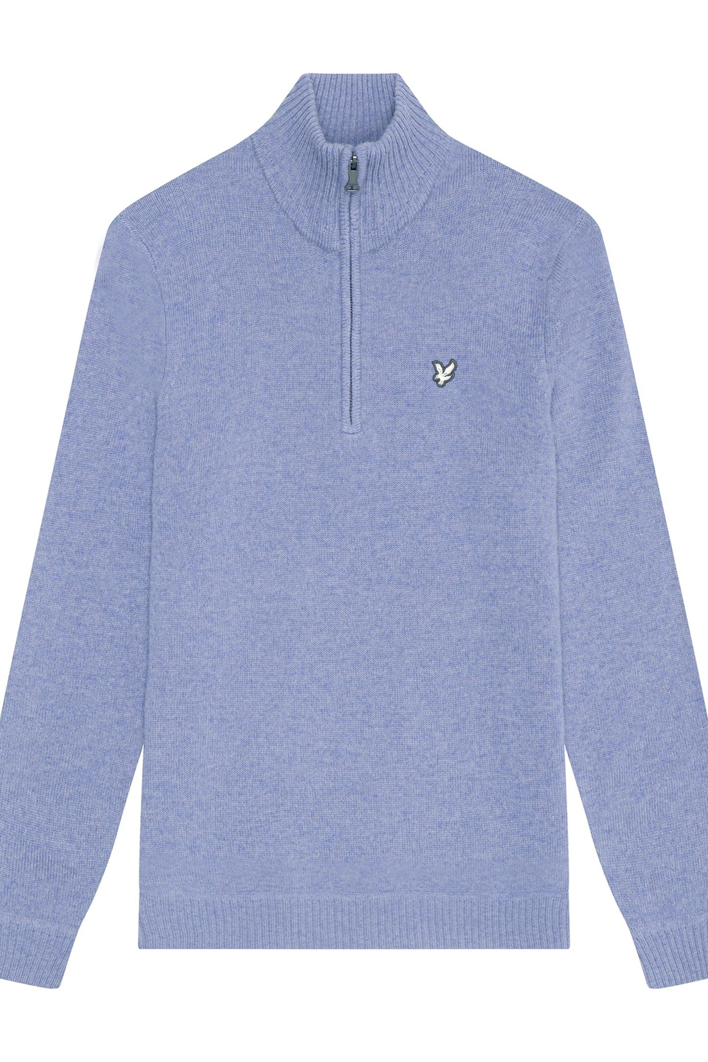 LAMBSWOOL QUARTER ZIP JUMPER FACTORY BLUE 4