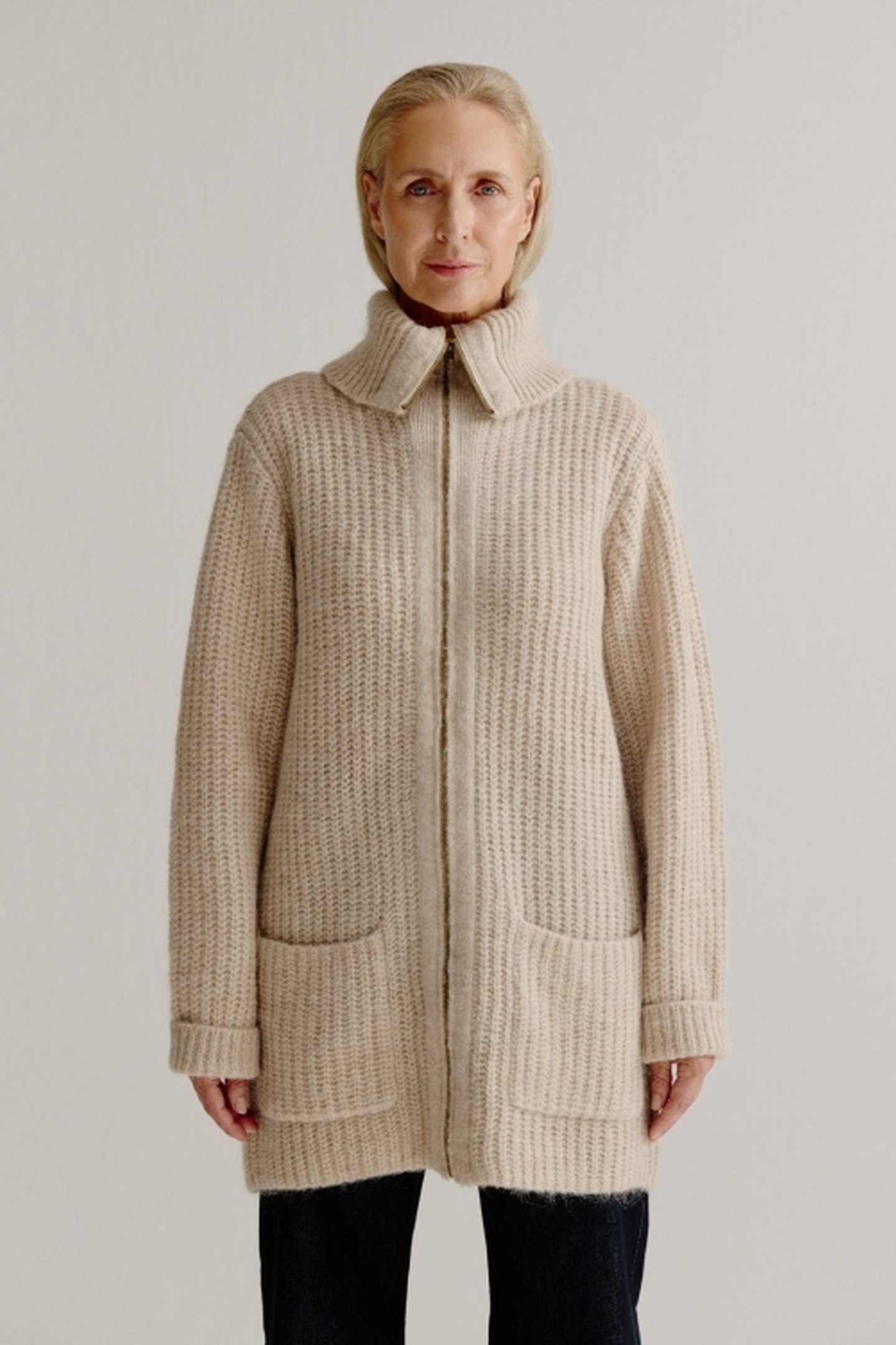 LIAM CARDIGAN LIGHT KHAKI 2