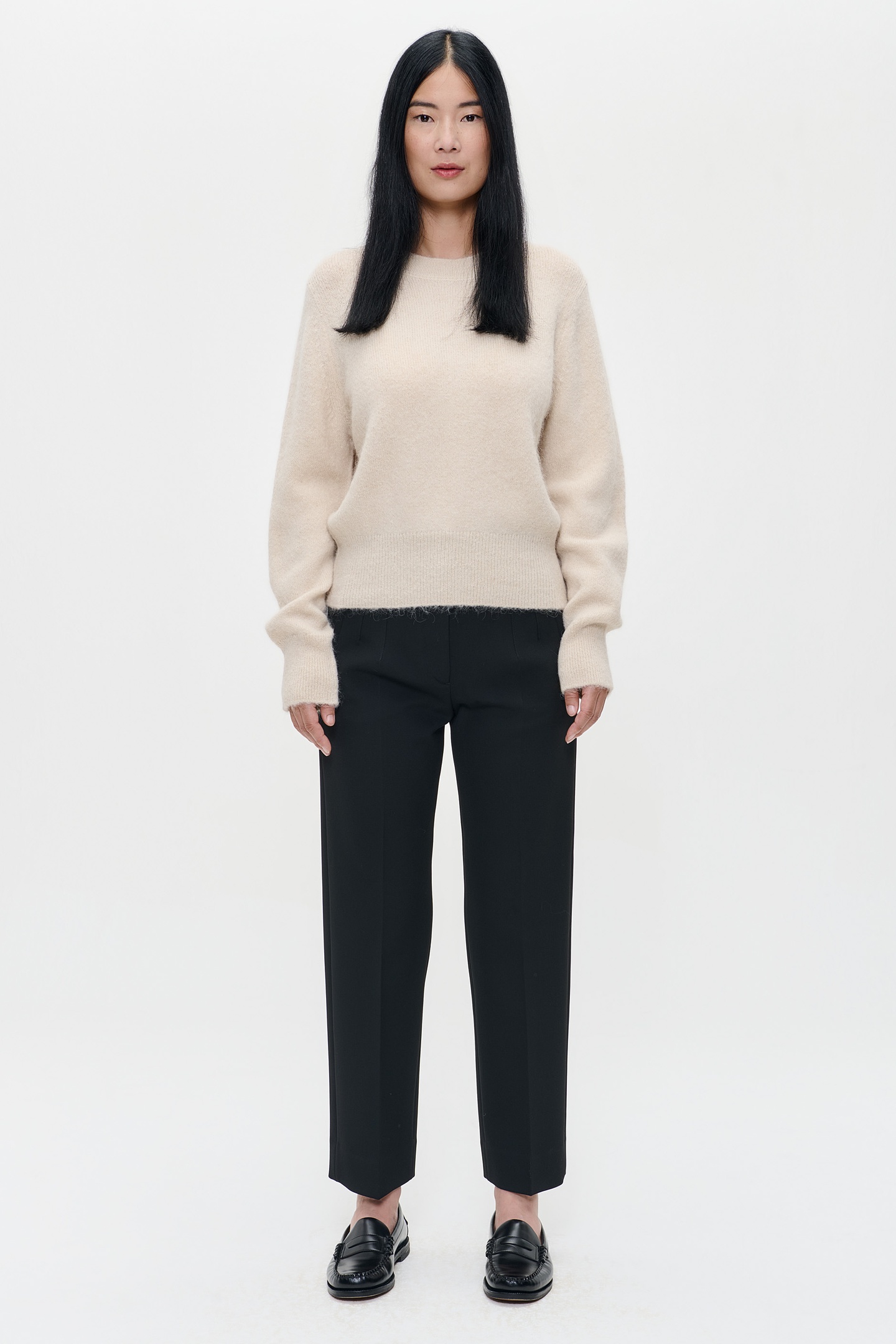 ALPACA ROUND NECK PULLOVER CREAM 2