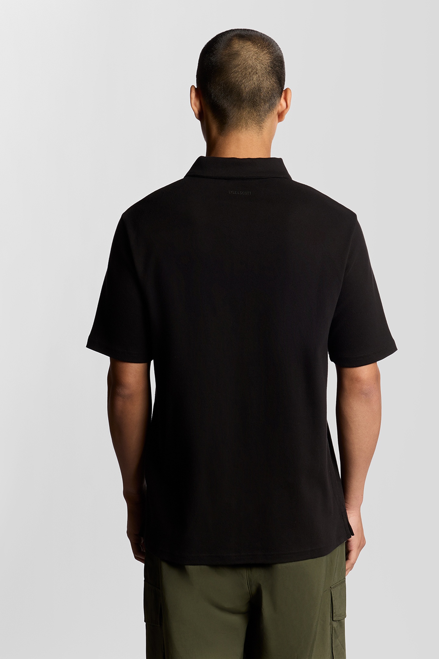 INTERLOCK ZIPPED POLO SHIRT JET BLACK 3