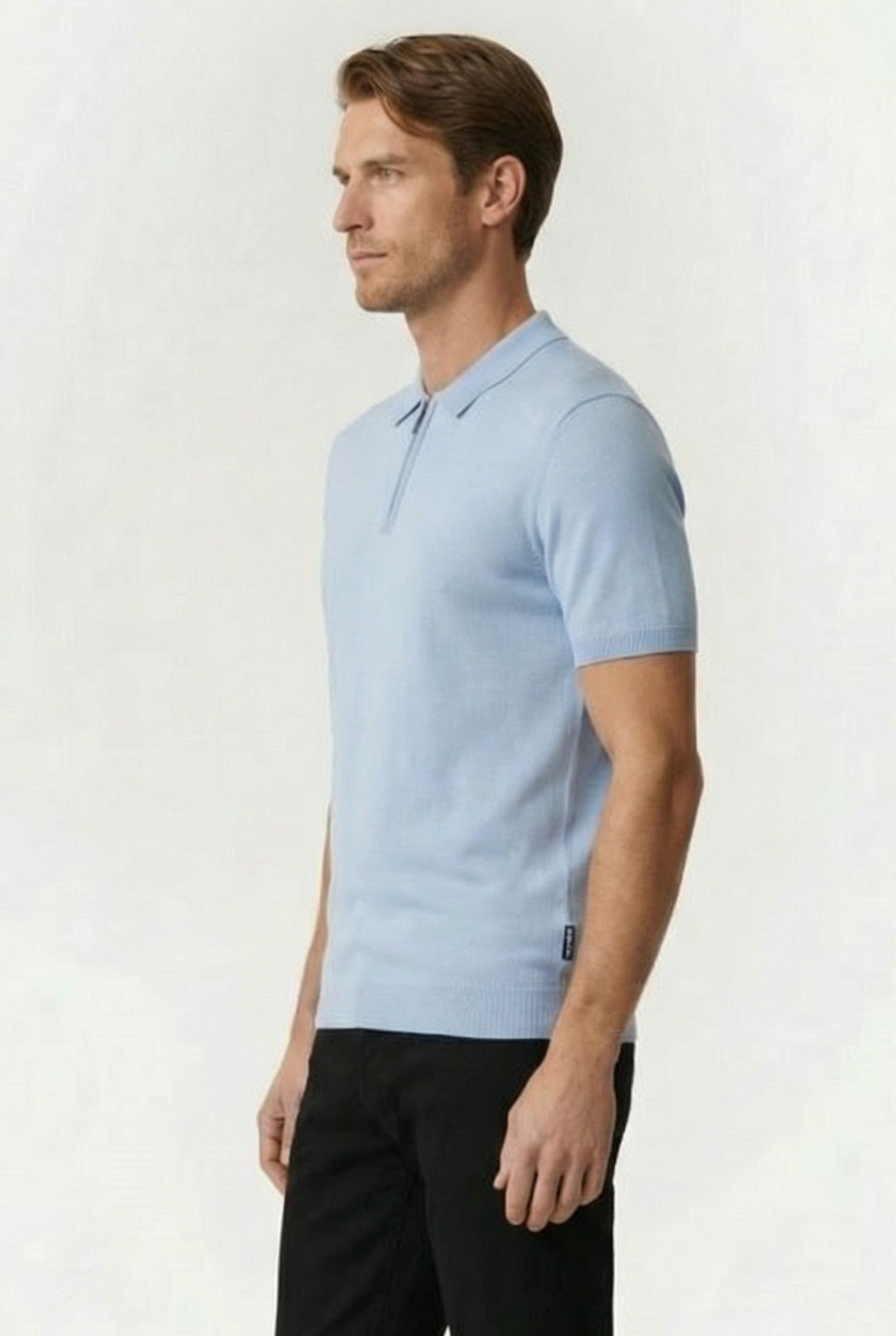 POLO ZIP S/S FORMAL 2 SKY 3