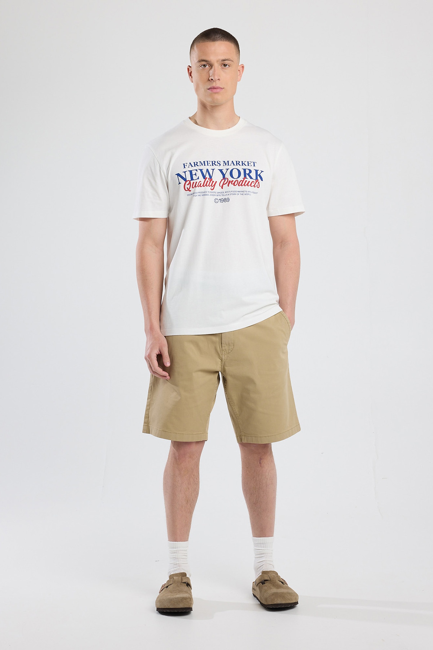 America Today Elden White/blue Größe: XXL | Bedruckte T-Shirts Outlet | Herren | Weiß
