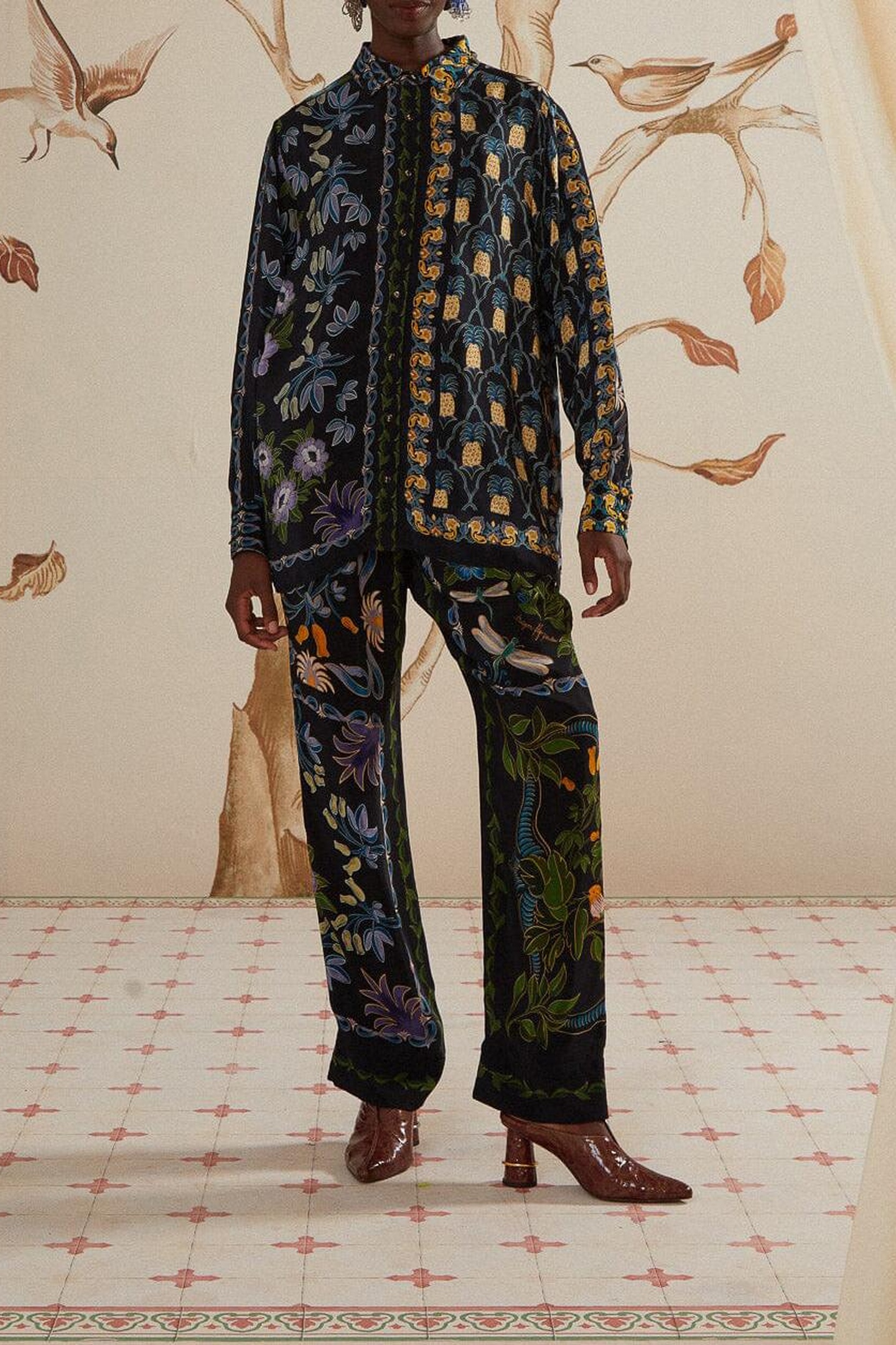 WINTER GARDEN BLACK PAJAMA PANTS 4