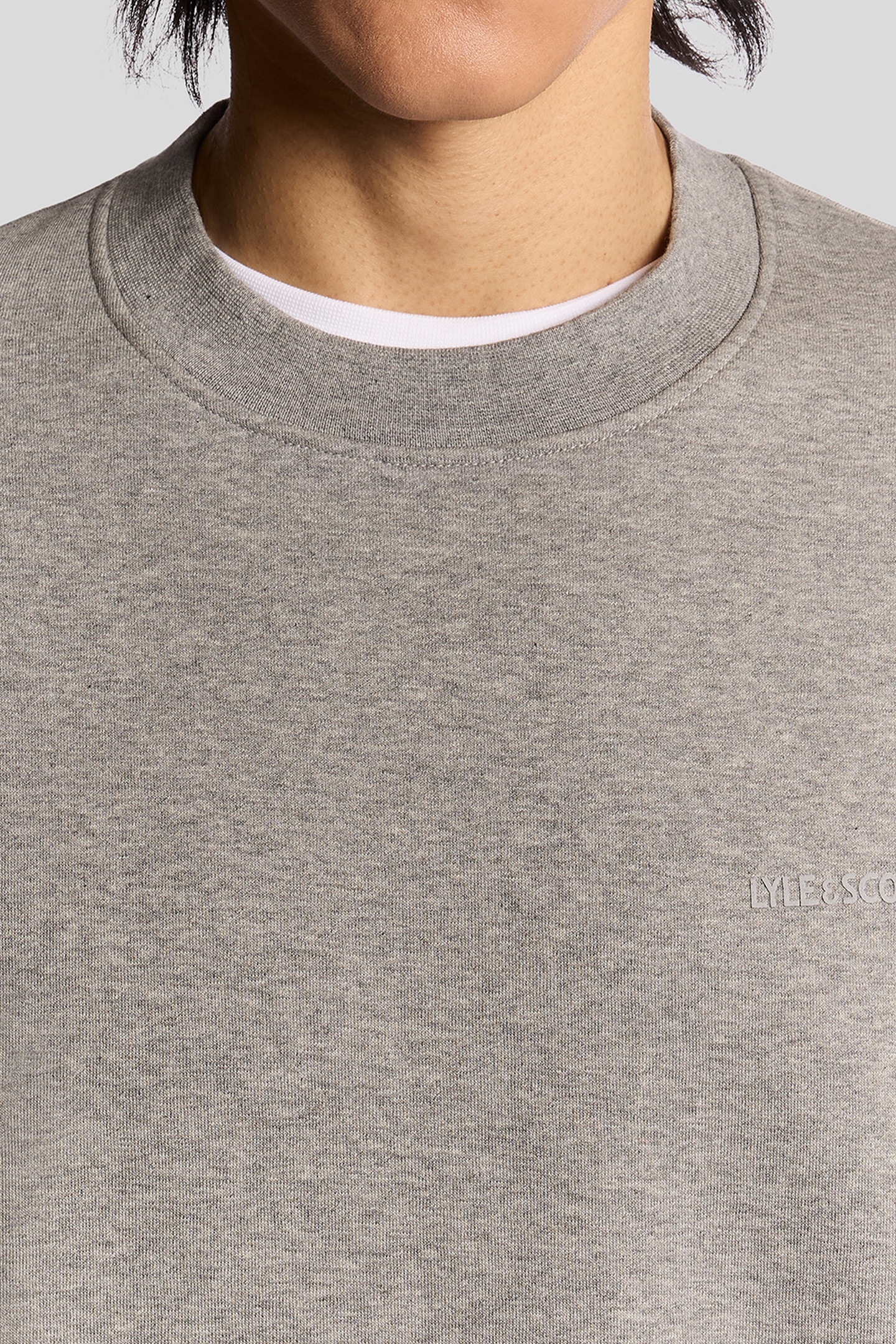 LOGO BRUSHBACK CREW NECK JUMPER MID GREY MARL 6