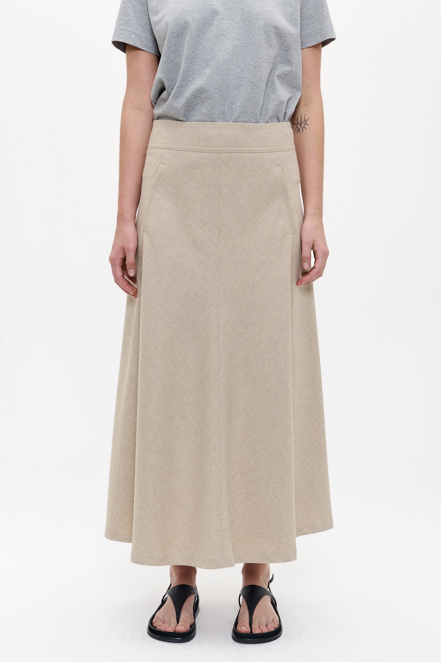 WOOL MIX LONG SKIRT EVEREST 1