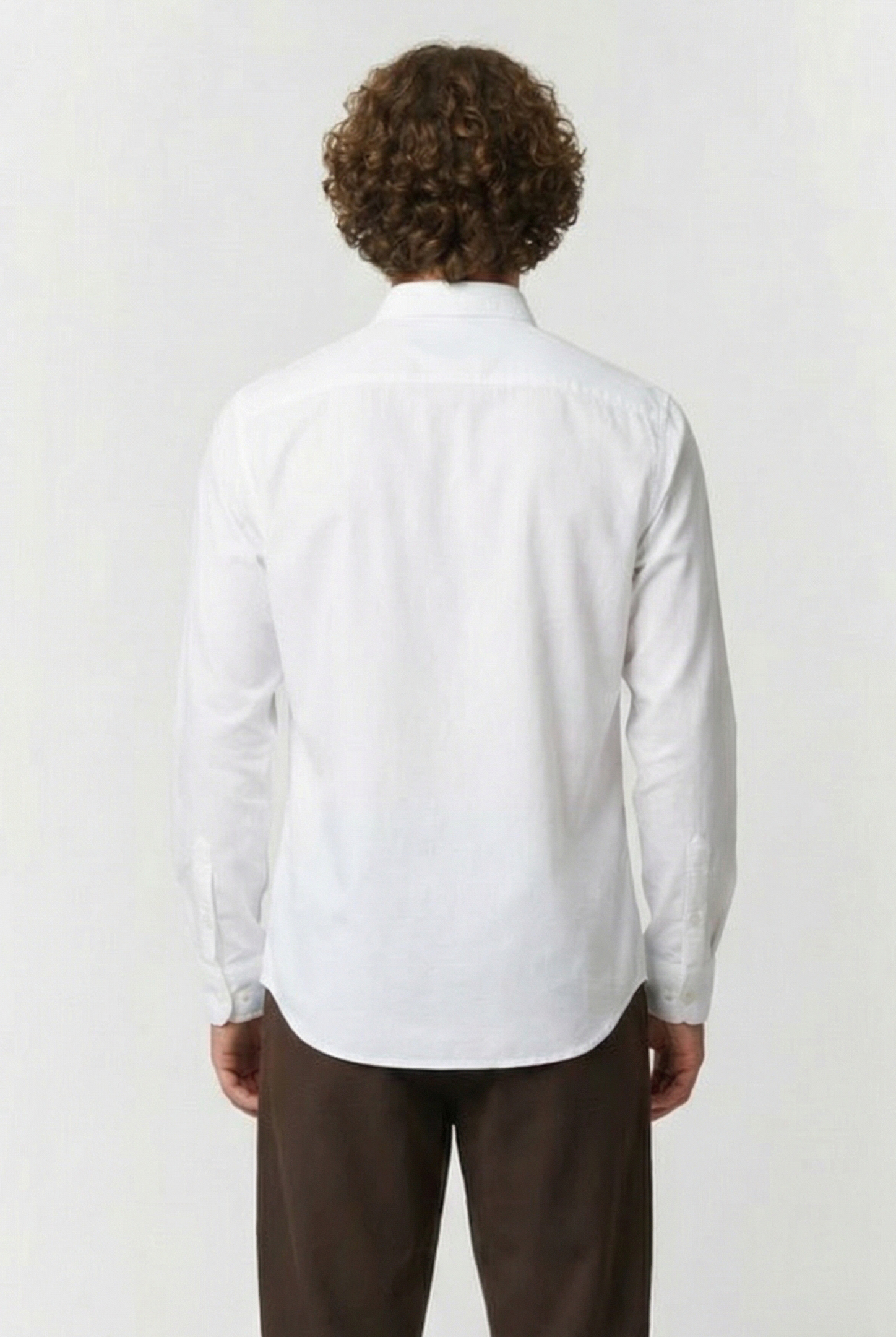 OXFORD LONG SLEEVE SHIRT WHITE/MARINE 2