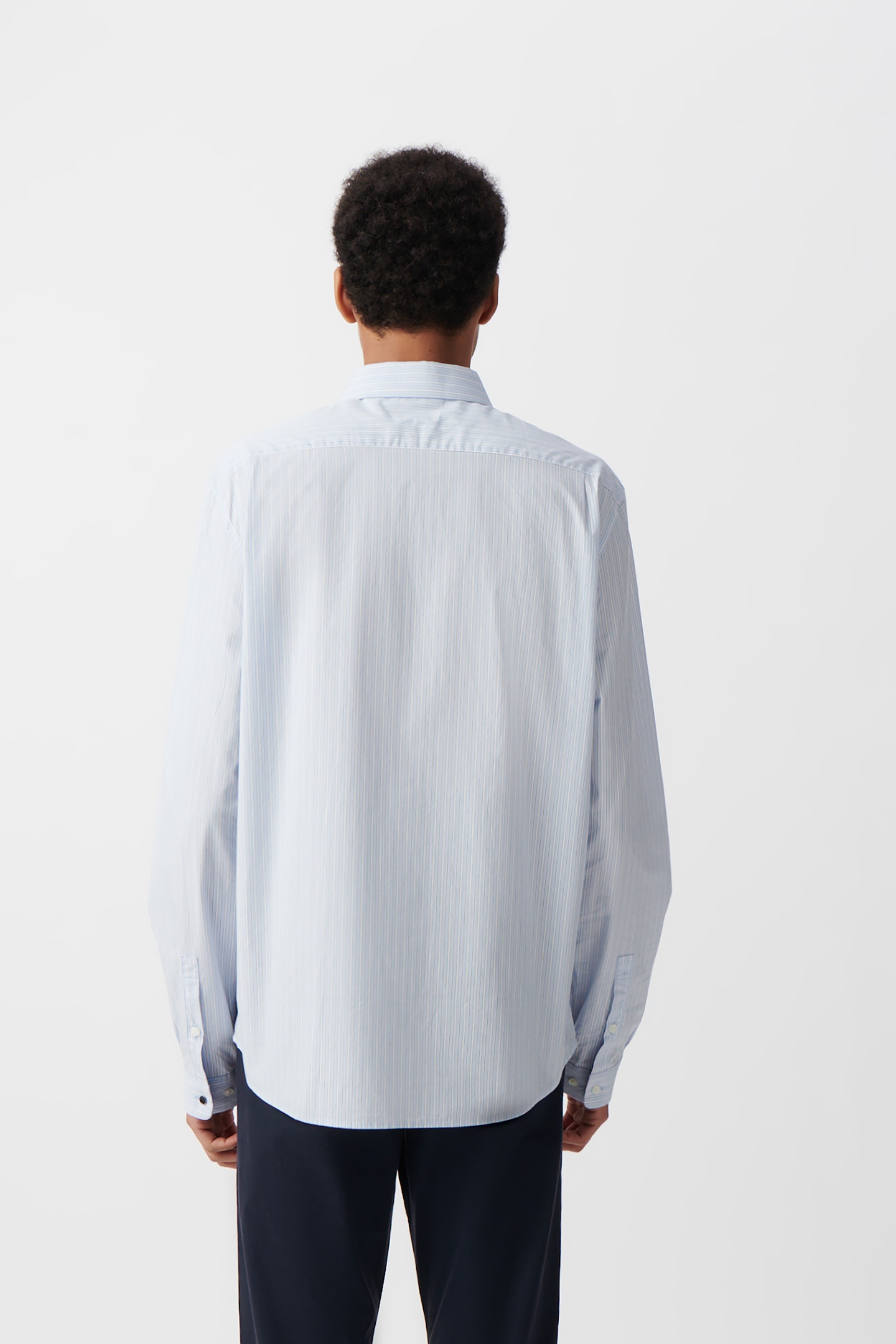 SKY STRIPED REGULAR SHIRT WITH MANDARIN COLLAR 3
