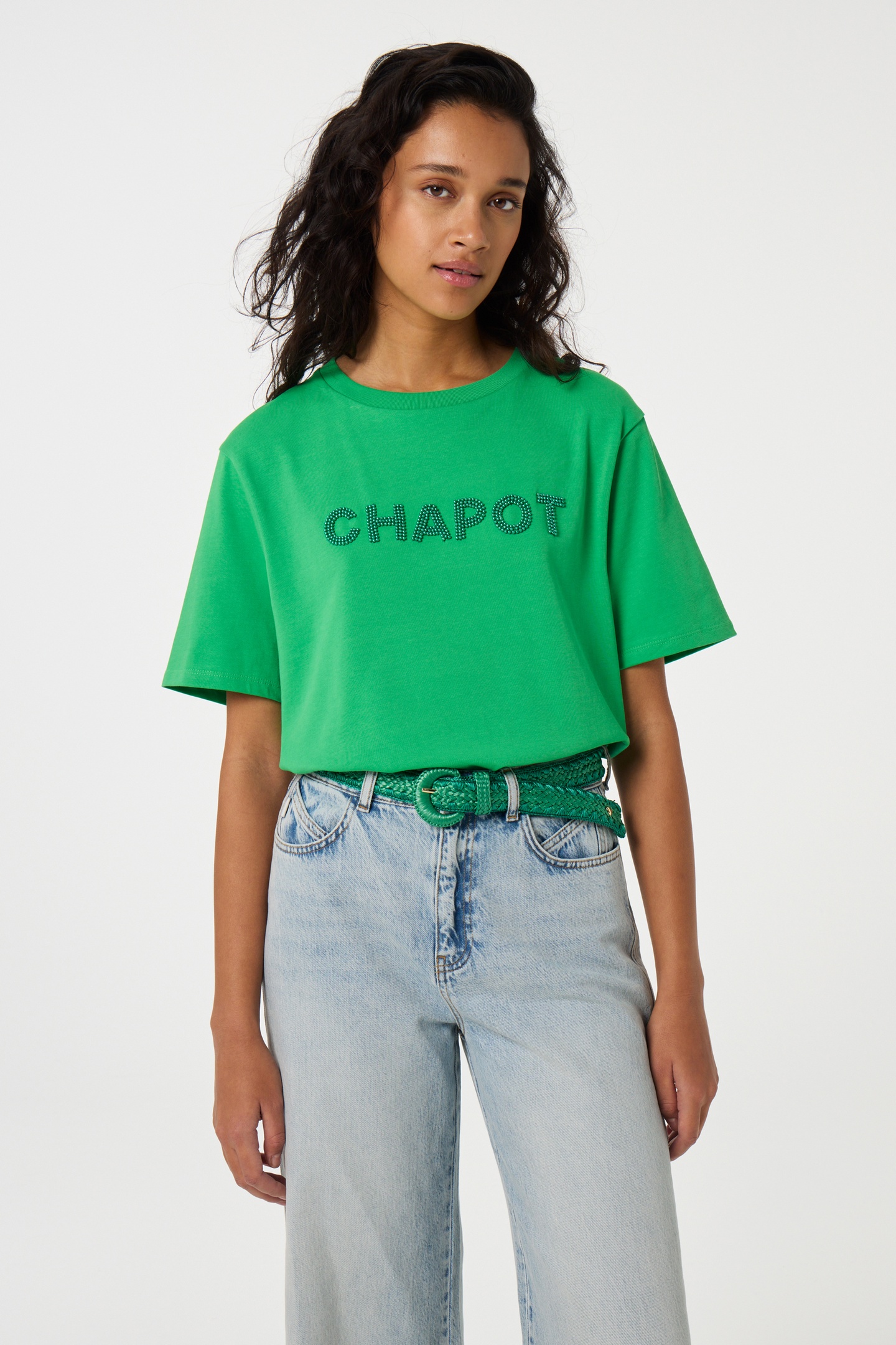 RAFFIA BELT GREEN GLOW by Fabienne Chapot