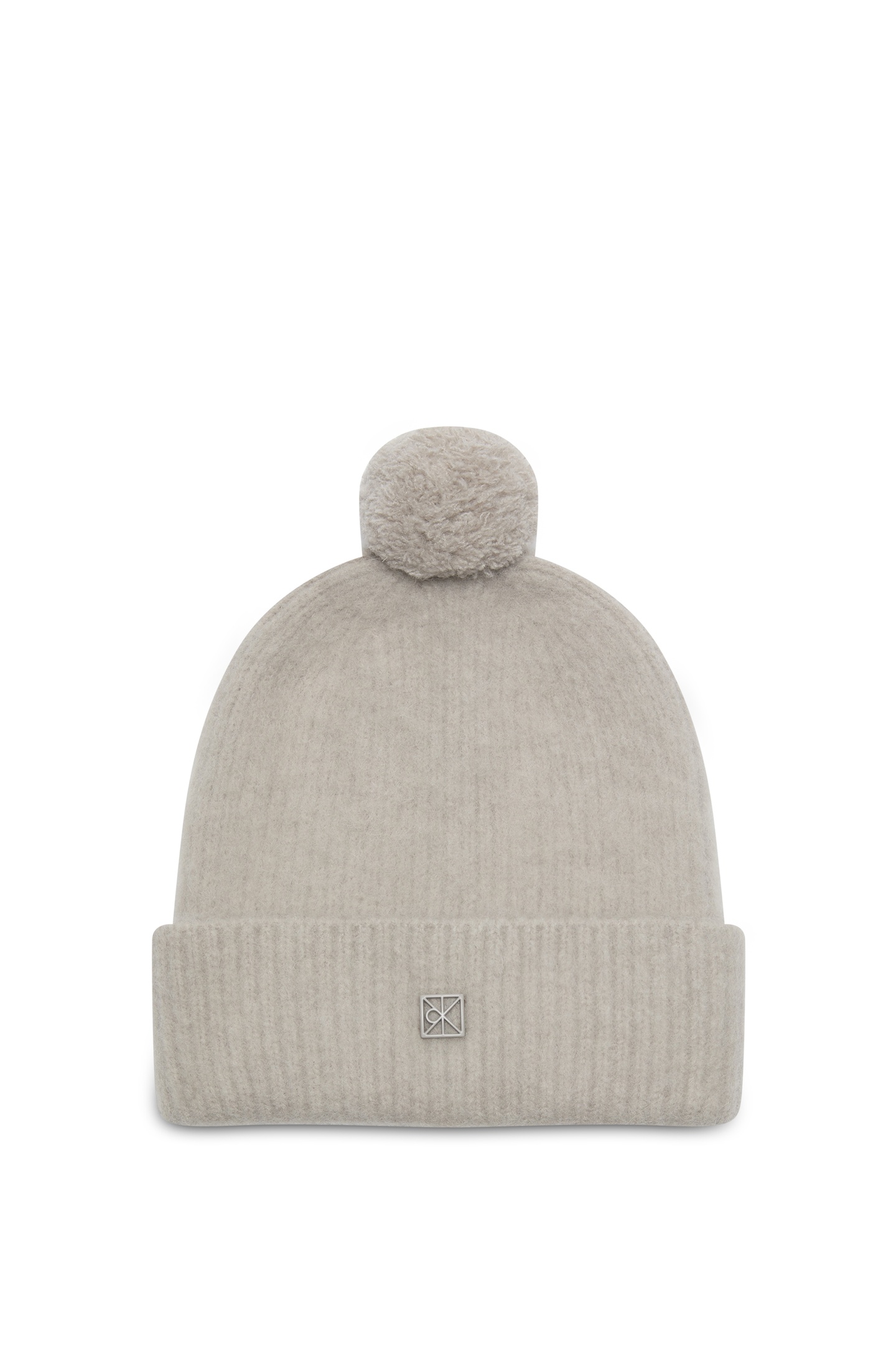 EMBLEM BRUSHED POMPO HAT CHATEAU GRAY 1