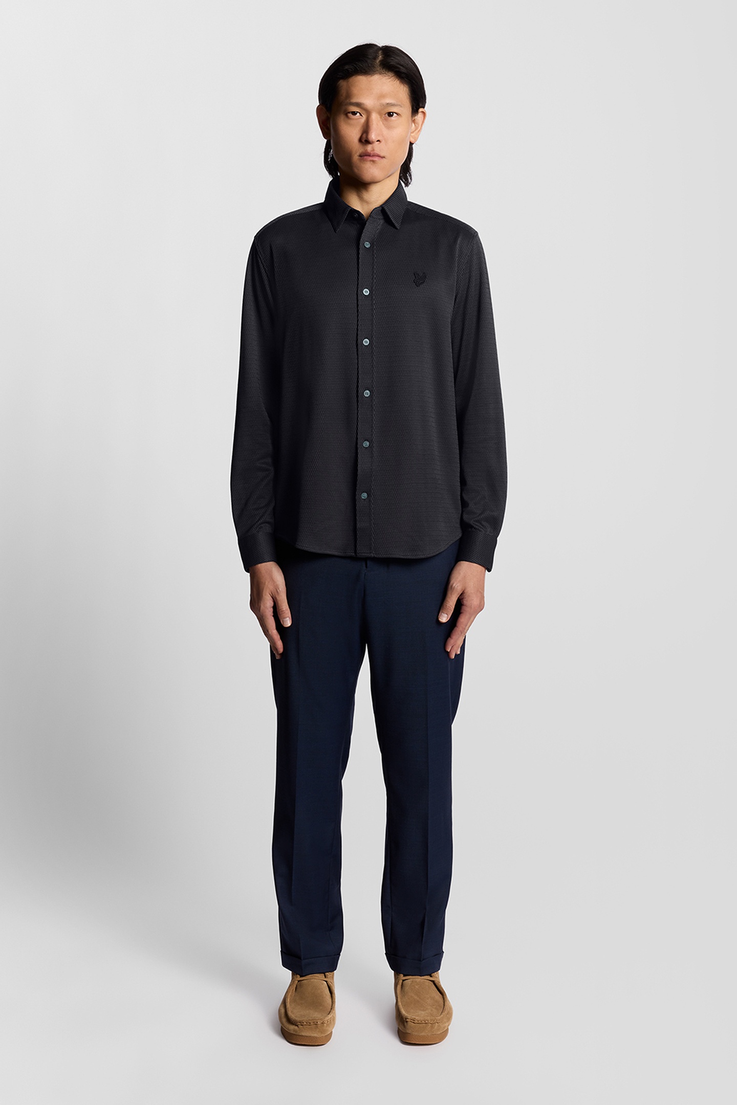 JACQUARD INTERLOCK SHIRT DEEP NAVY 1