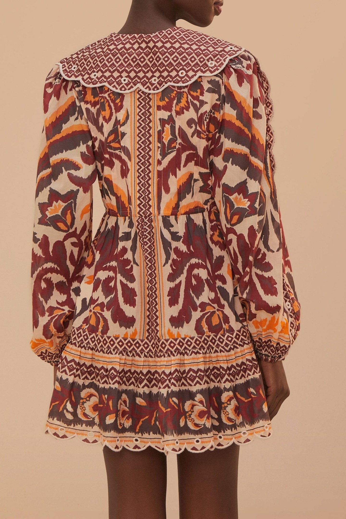 TOUCANS SCARF CREAM MINI DRESS 2