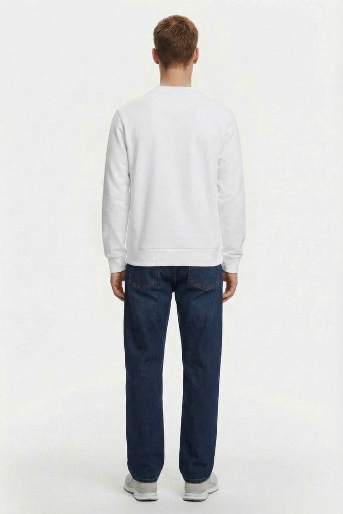 FLEECE CREW NECK SWEATSHIRT WHITE 2