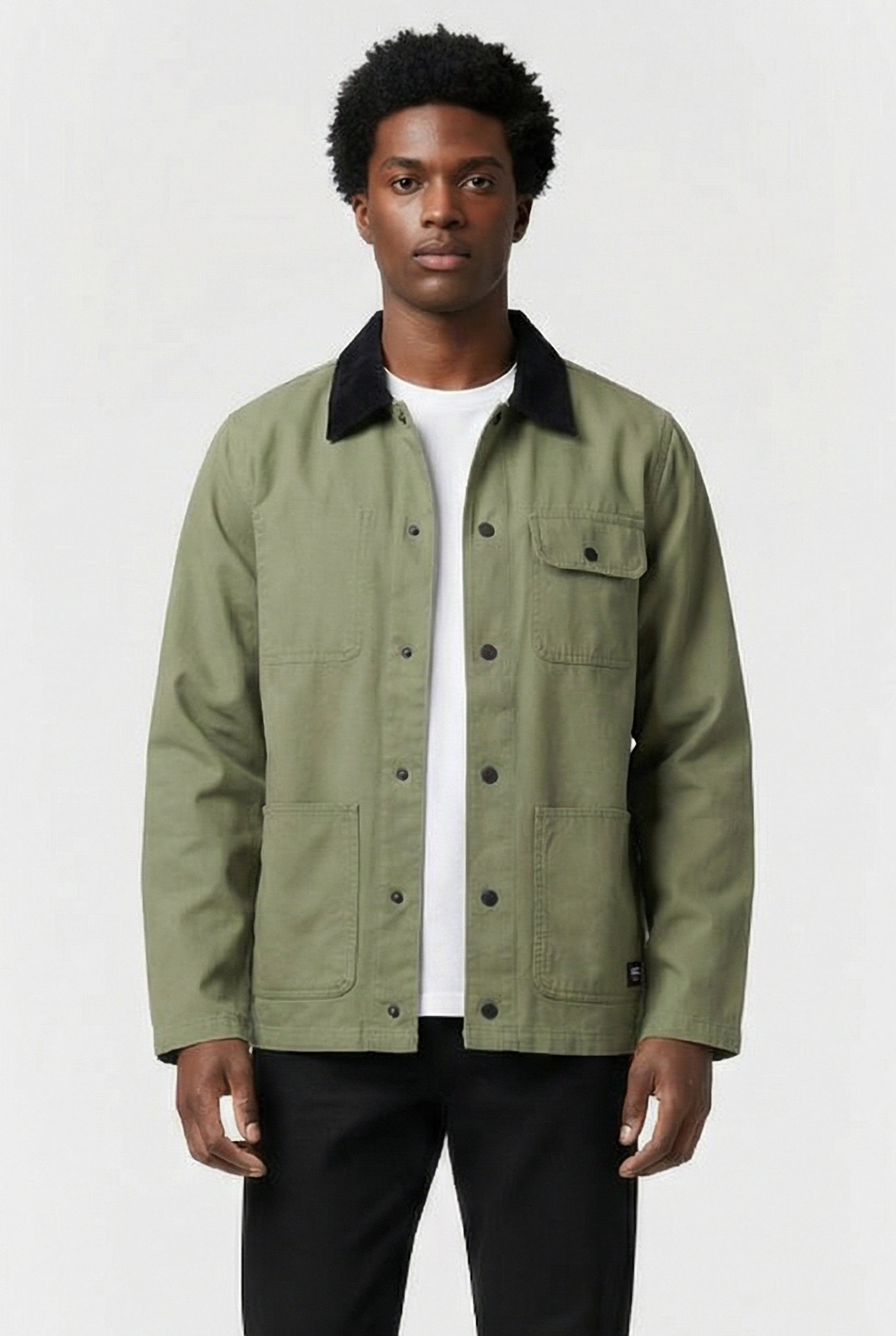 MN DRILL CHORE COAT LODEN GREEN 1