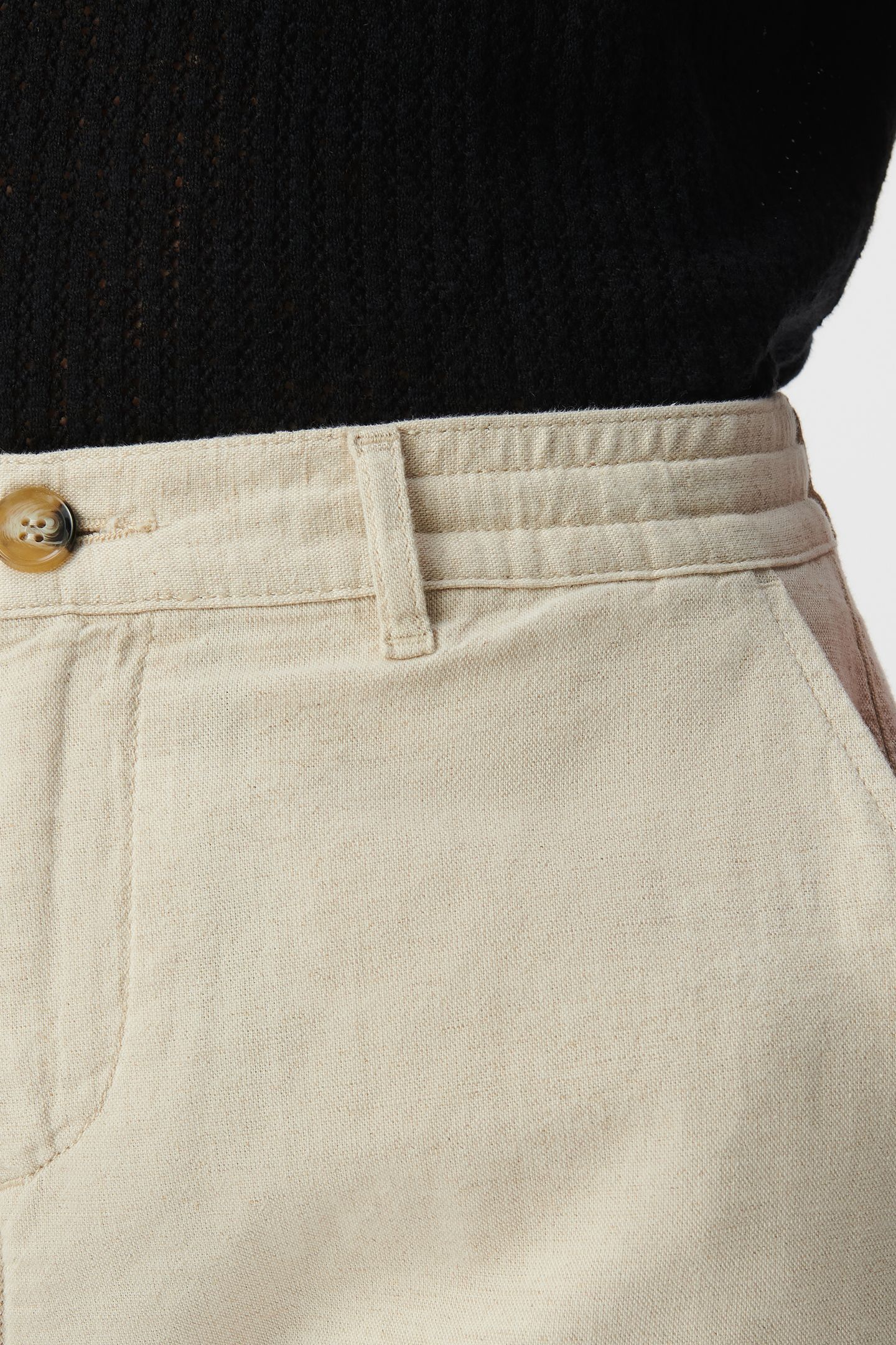 BEIGE LINEN AND COTTON BERMUDAS 6