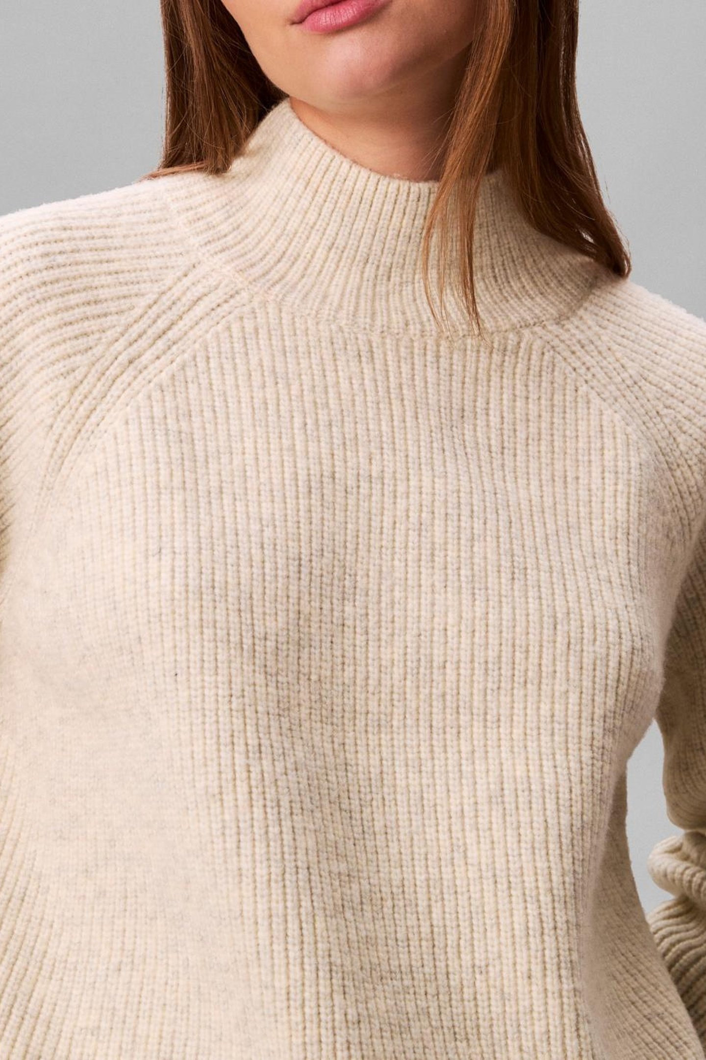 WOOLEN STITCH PULLOVER B01 LIGHT GREY HEATHER 6