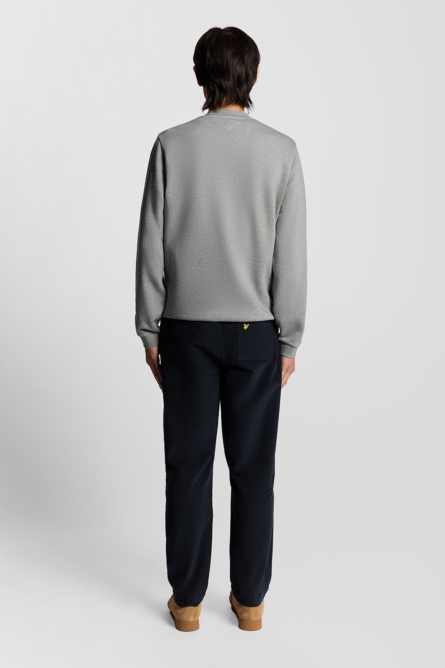 LOGO BRUSHBACK CREW NECK JUMPER MID GREY MARL 3